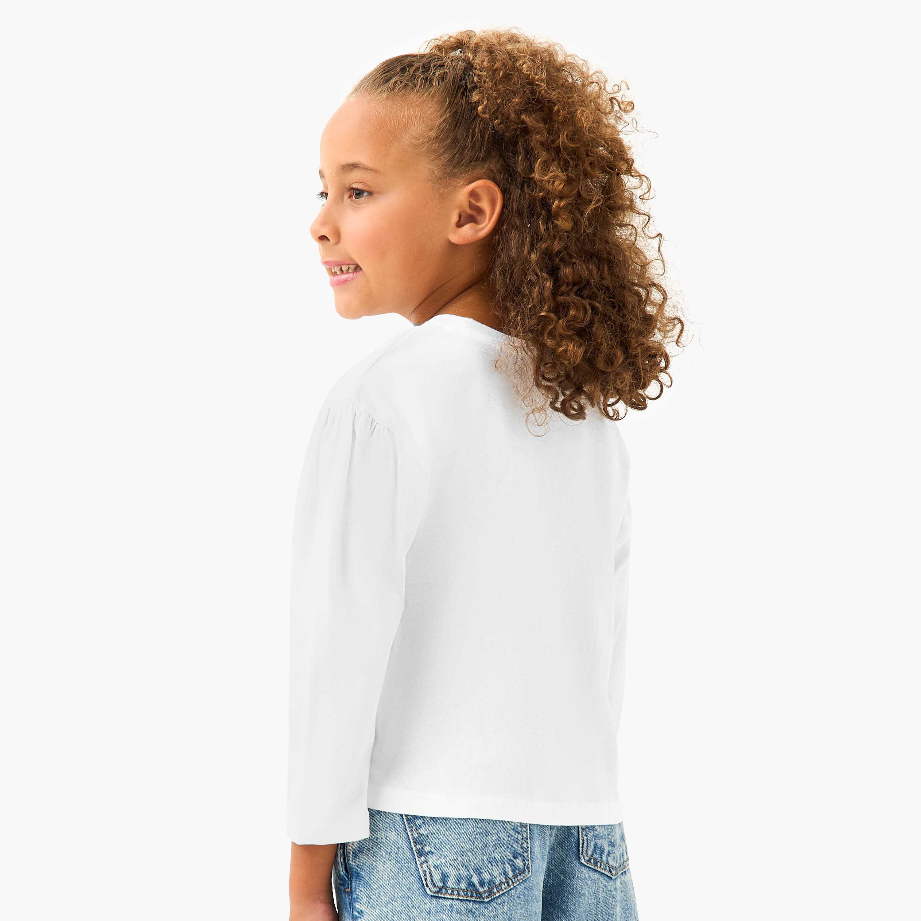 Sanrio Hello Kitty Print T-shirt with Long Sleeves-girls-clothing-tshirts-image-3