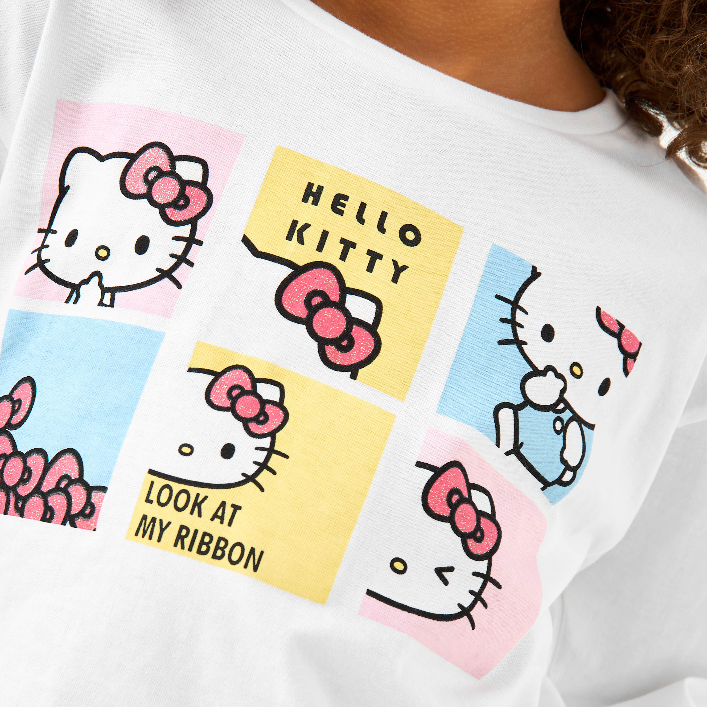 Sanrio Hello Kitty Print T-shirt with Long Sleeves-girls-clothing-tshirts-image-5
