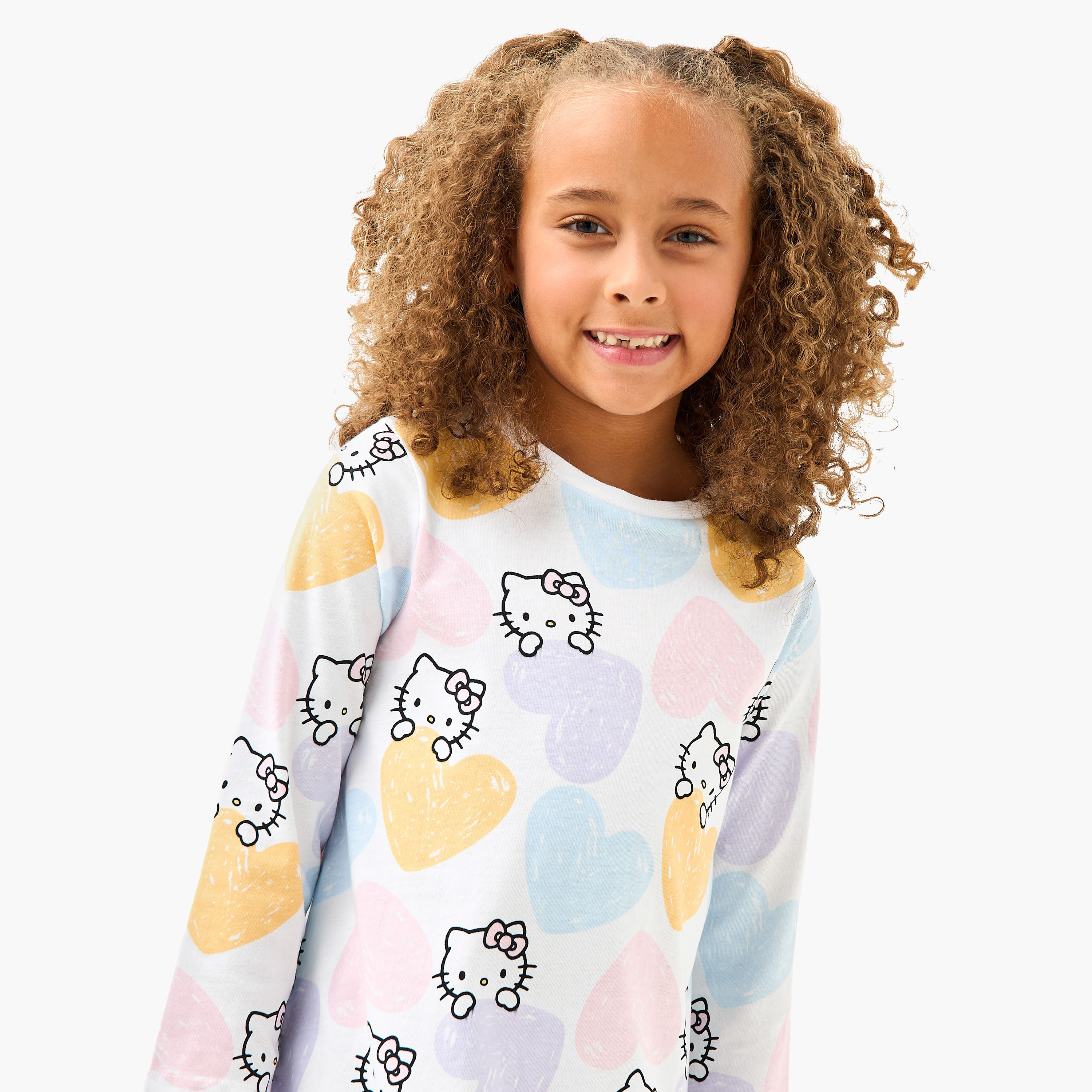 Sanrio Round Neck Long Sleeves Dress with Hello Kitty Print-girls-clothing-dressesandjumpsuits-image-4