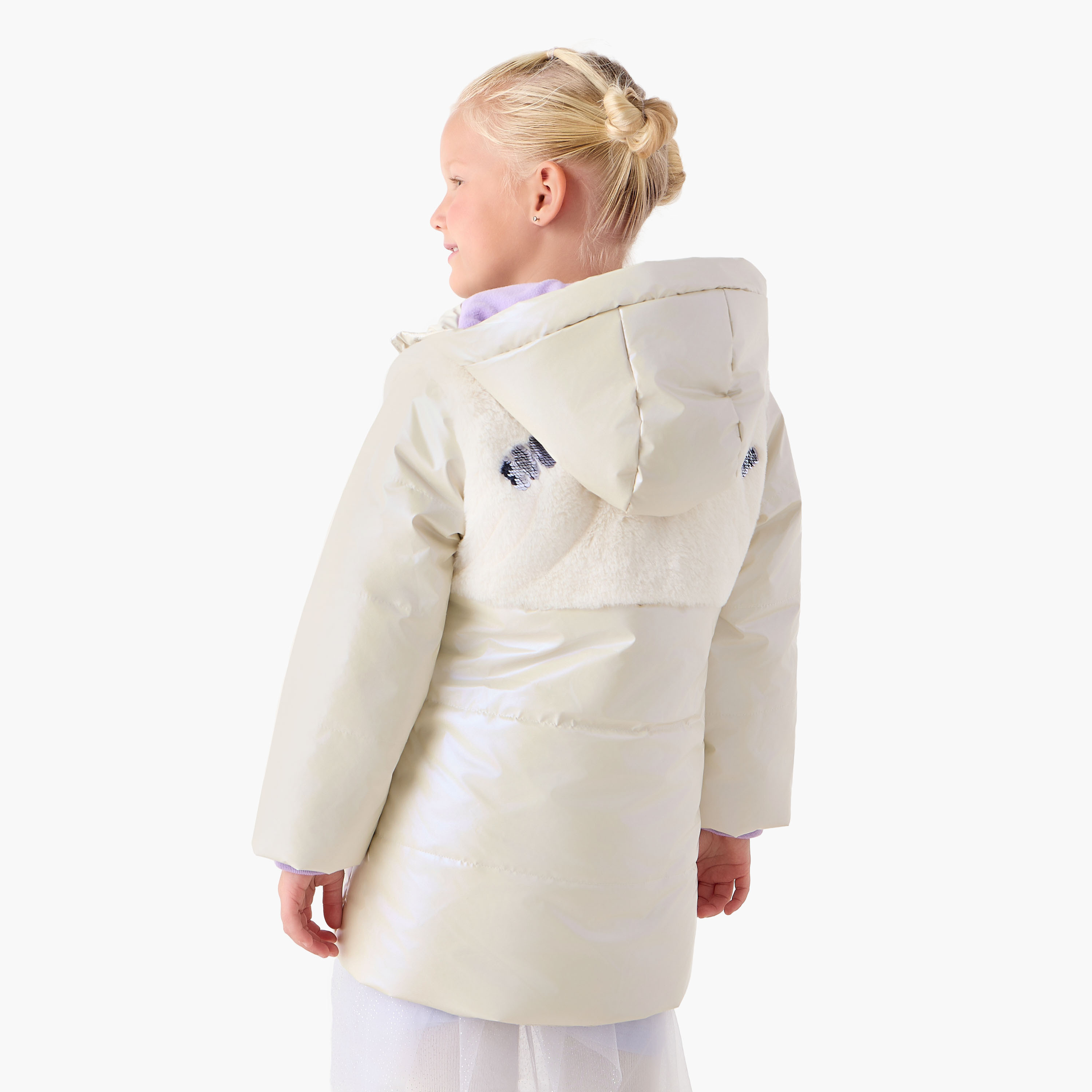 Sanrio Hello Kitty Sequin Embellished Padded Jacket with Hood-baby-girls-clothing-jacketsandcoats-image-3