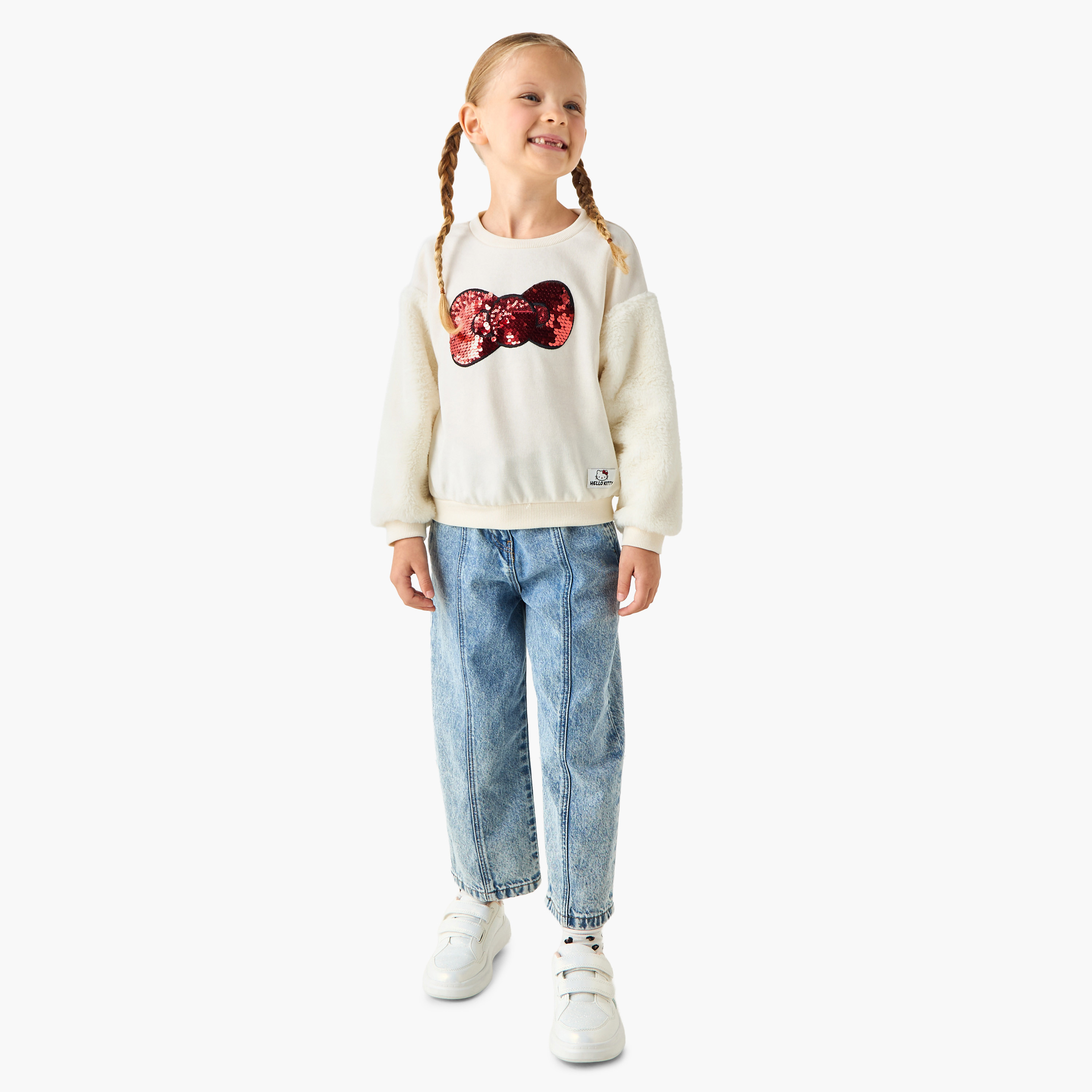 Sanrio Sequin Embellished Pullover with Long Sleeves-baby-girls-clothing-sweatshirts-image-2