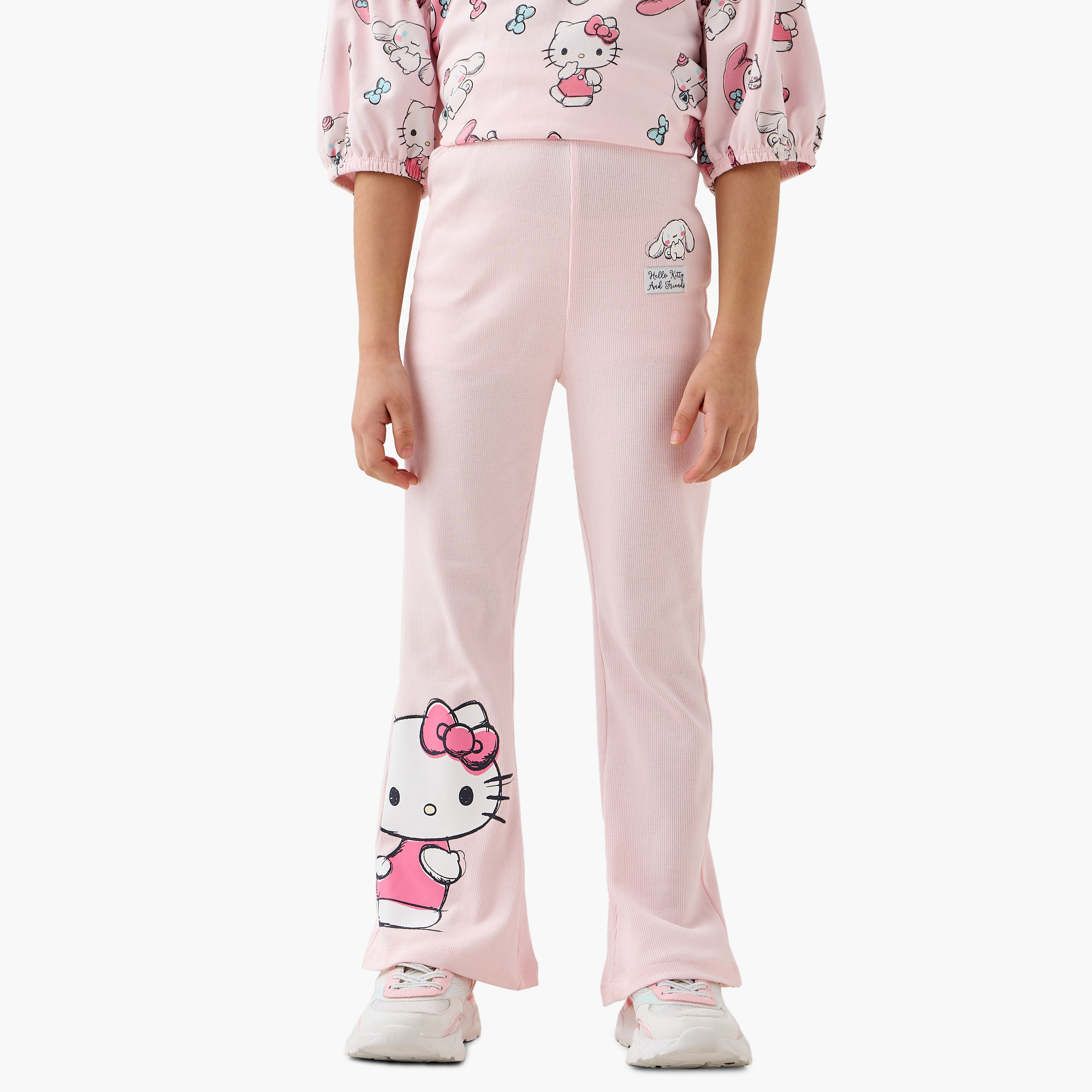 Sanrio Hello Kitty Print Top and Pants Set-girls-clothing-winterwear-setsandcoords-image-3