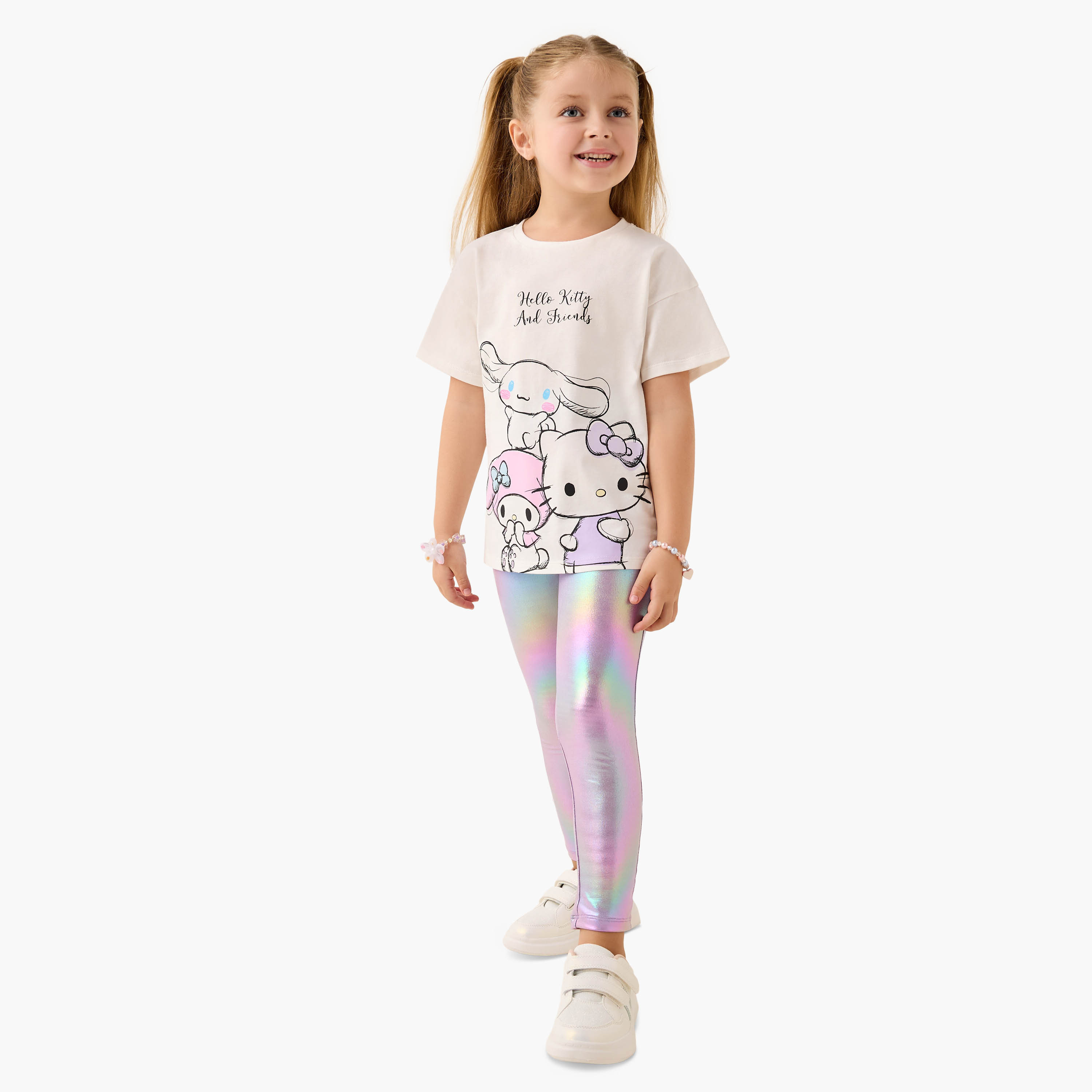 Sanrio Hello Kitty and Friends Print T-shirt and Leggings Set-baby-girls-clothing-setsandcoords-image-1