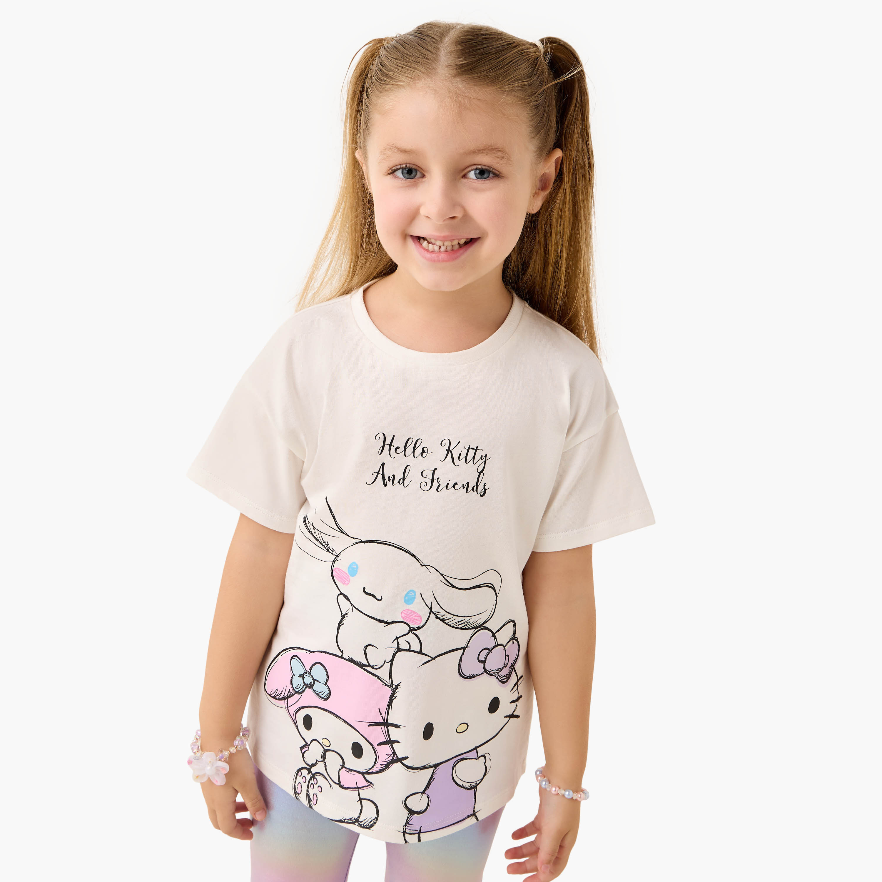 Sanrio Hello Kitty and Friends Print T-shirt and Leggings Set-baby-girls-clothing-setsandcoords-image-2