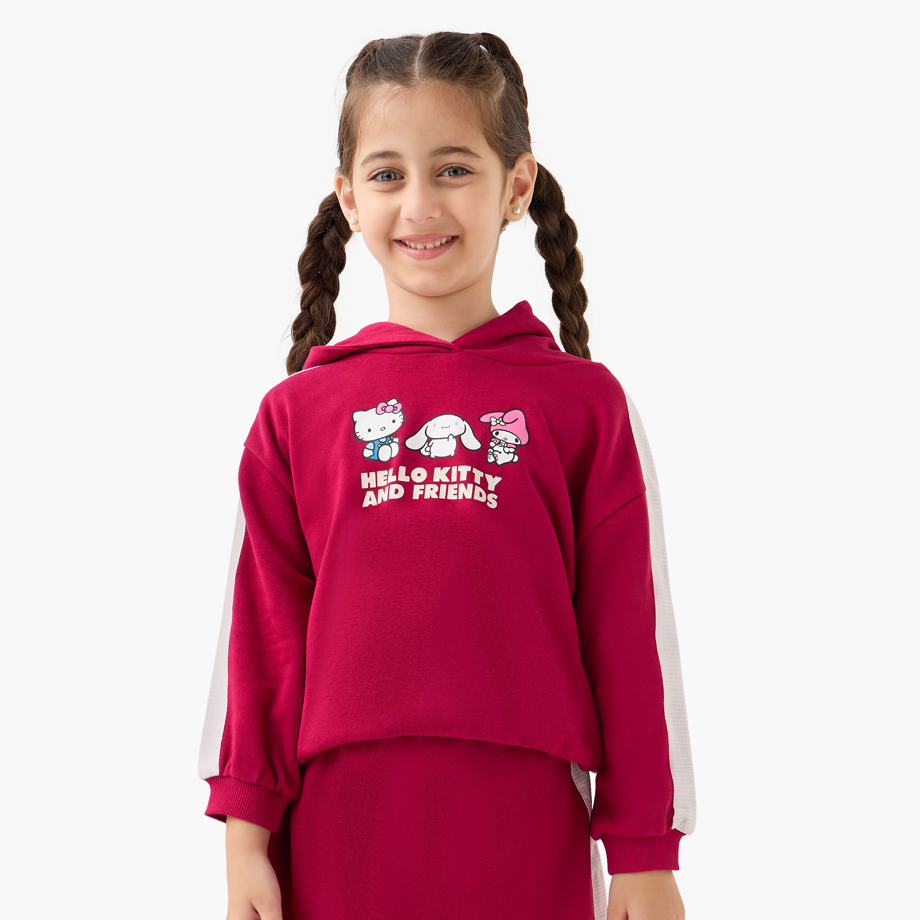 Sanrio Hello Kitty and Friends Print Hooded Sweatshirt and Skirt Set-baby-girls-clothing-setsandcoords-image-2
