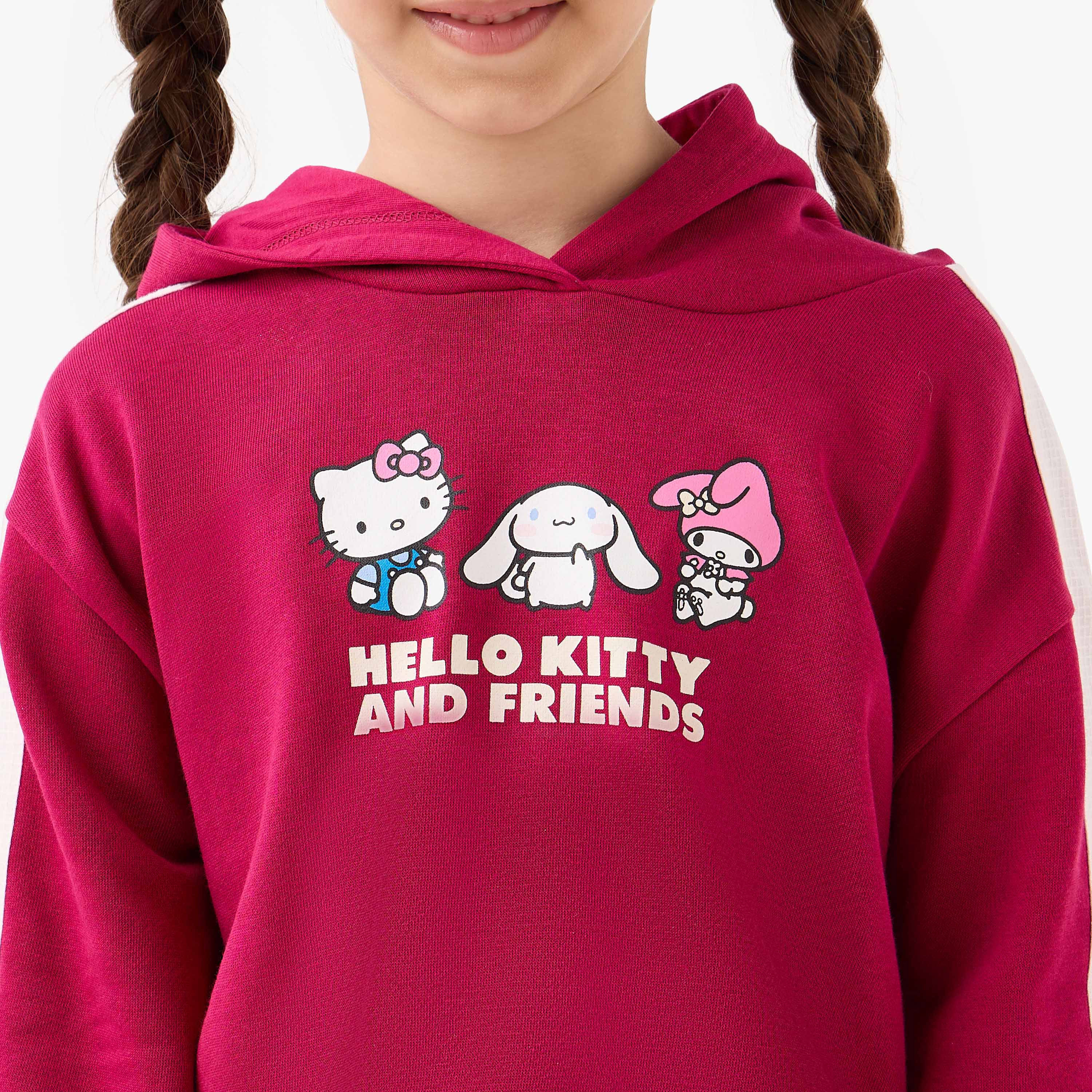 طقم سويت شيرت بقبعة وتنورة بطبعات هالو كيتي من سانريو-baby-girls-clothing-setsandcoords-image-5