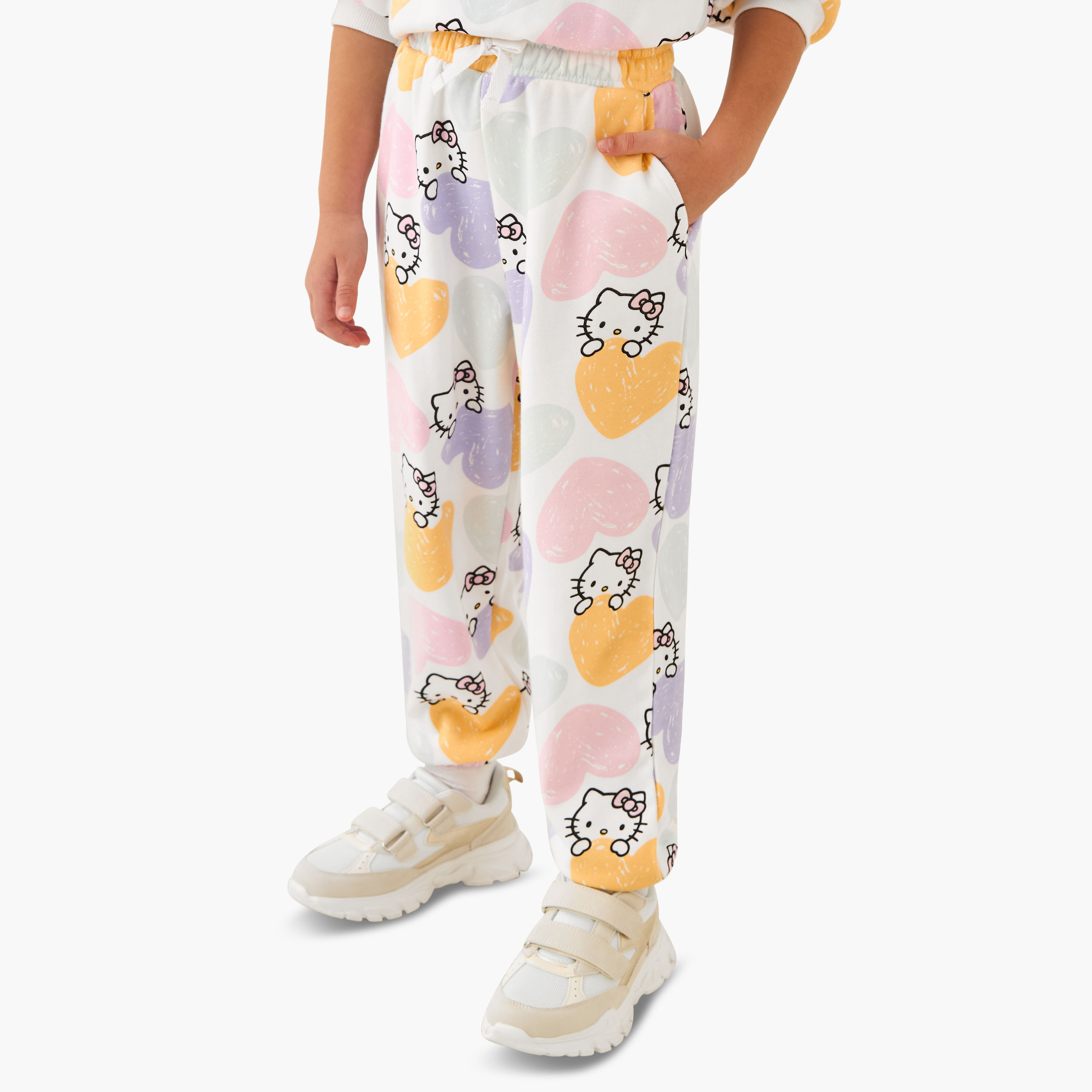 Sanrio Girls Sweatshirt and Joggers Set with Hello Kitty Print - Cotton - Long Sleeves - Crew Neck-baby-girls-clothing-setsandcoords-image-3