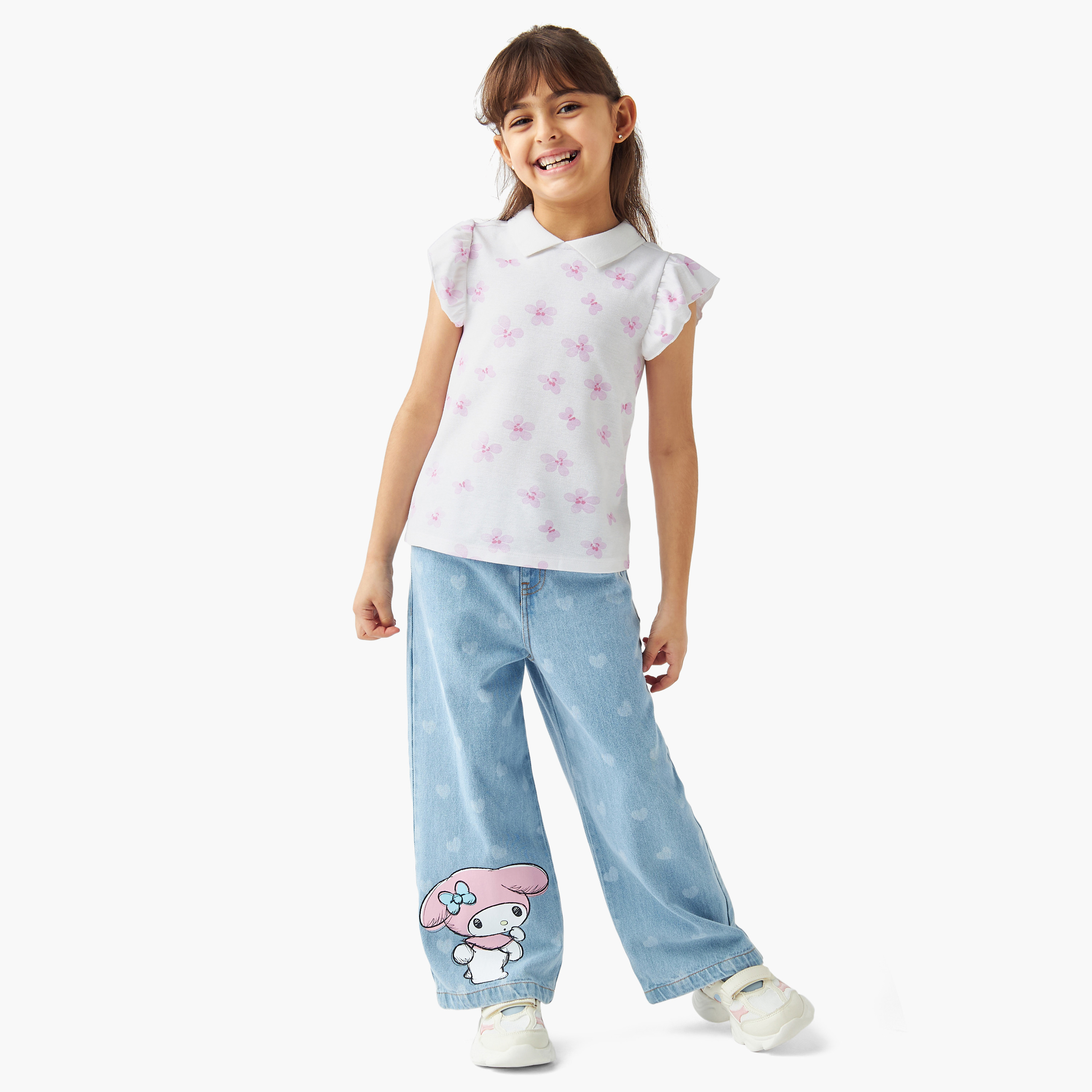Sanrio Girls' Wide Leg Jeans-girls-clothing-bottoms-jeansandjeggings-image-2