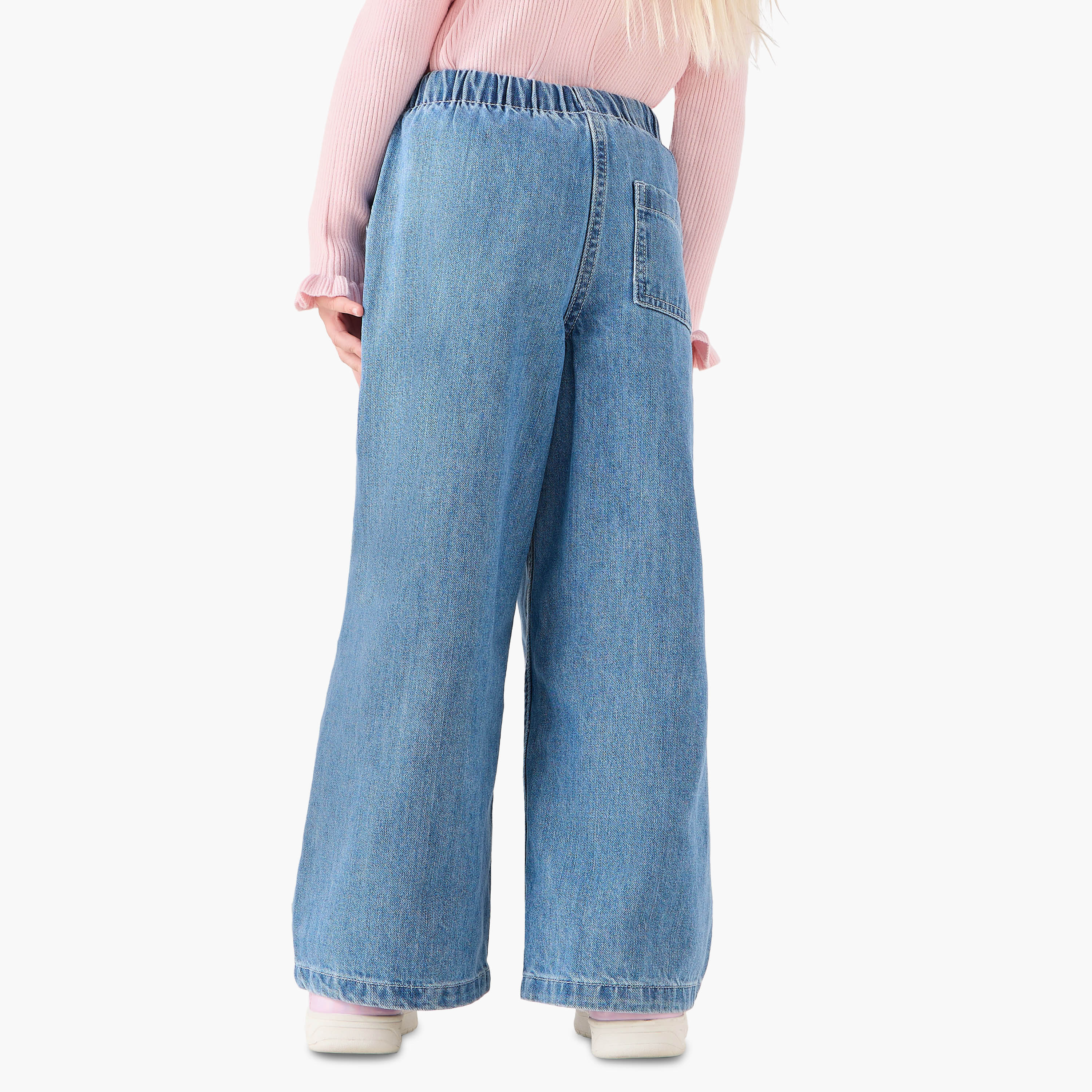 بنطلون جينز قطن بطبعات ورباط على الخصر للبنات من سانريو-girls-clothing-bottoms-jeansandjeggings-image-3