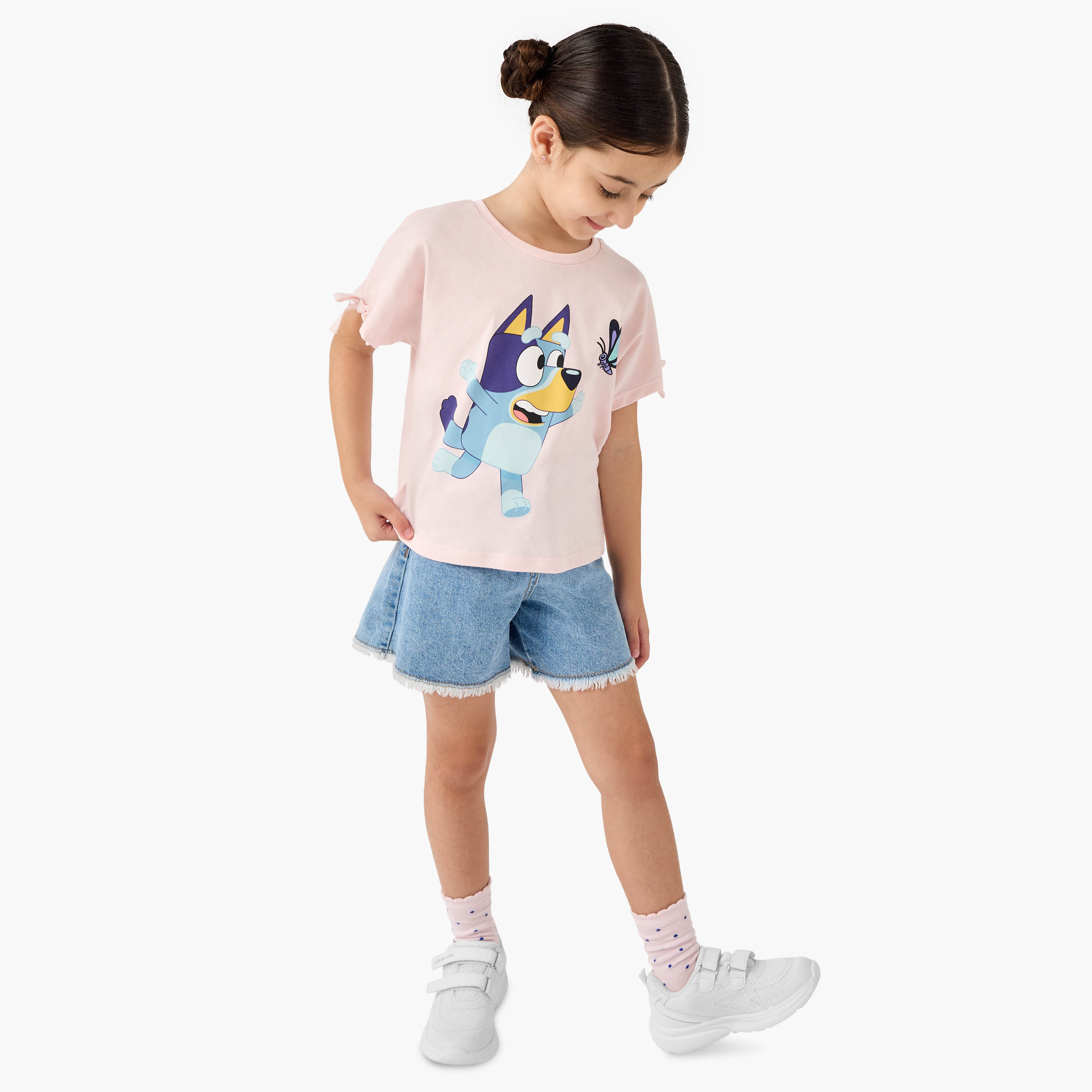 Bluey Print Top with Extended Sleeves-girls-clothing-tshirts-image-2