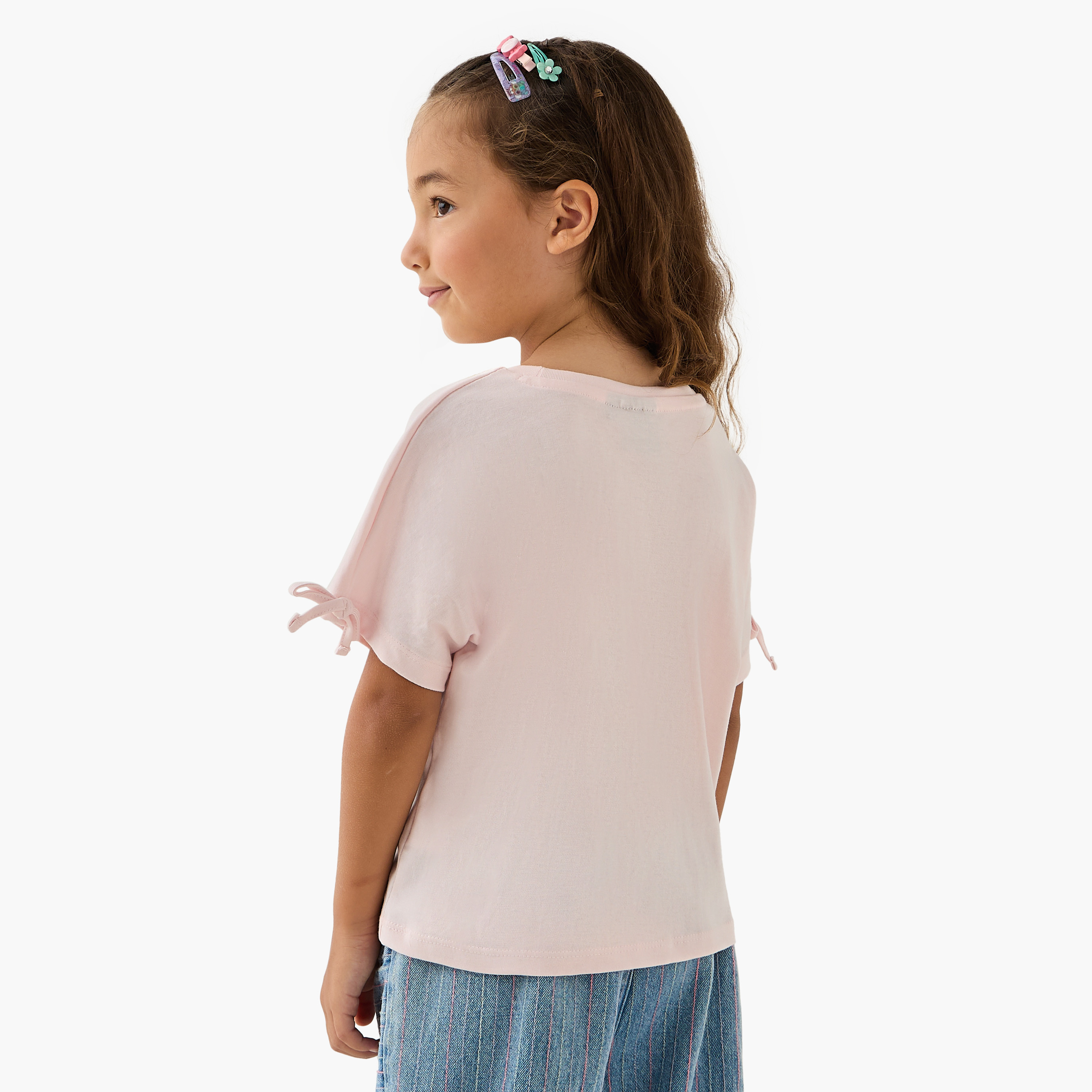 Disney Minnie Mouse Print T-shirt with Crew Neck - Set of 2-girls-clothing-tshirts-image-4