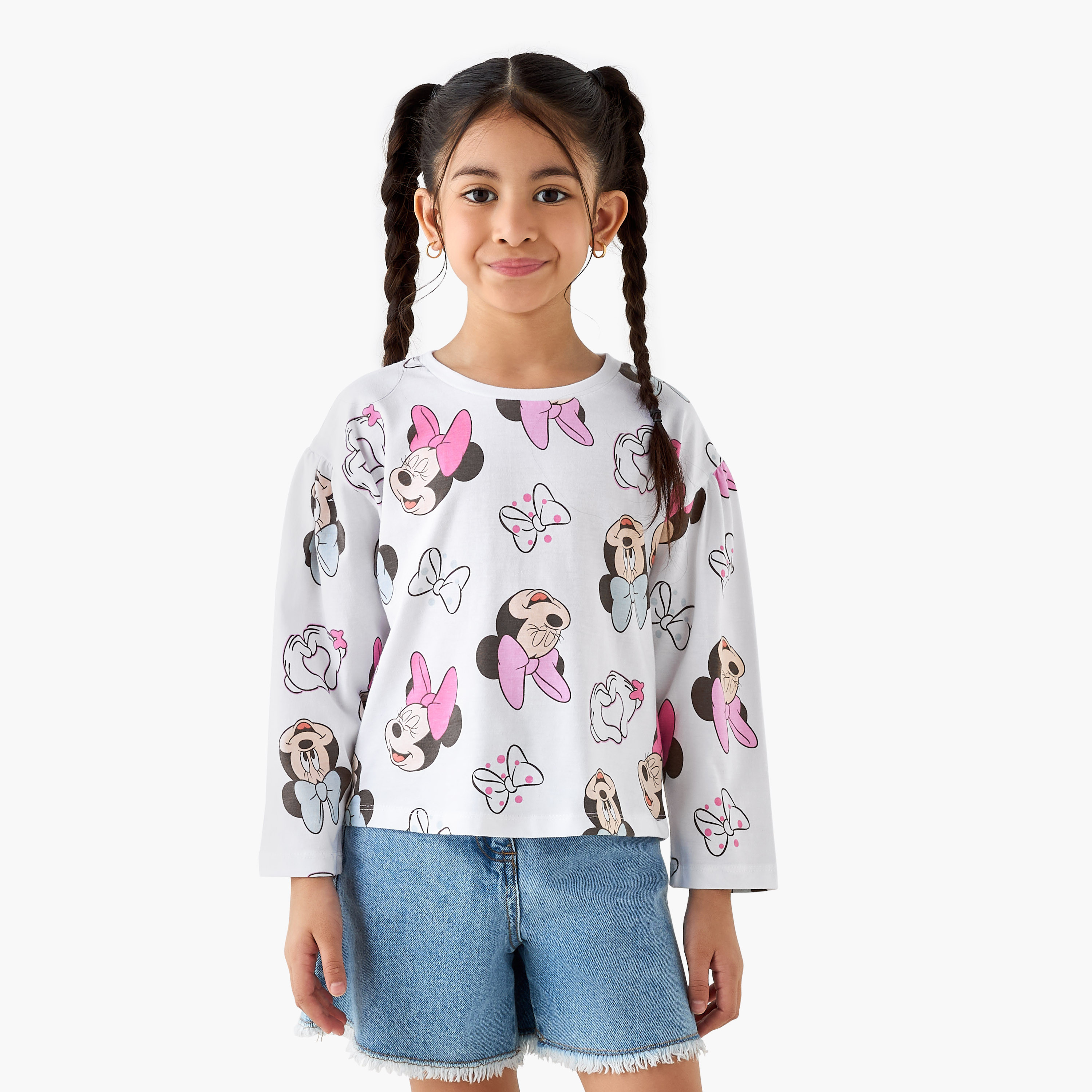 Disney Minnie Mouse Print Long Sleeves T-shirt - Set of 2-girls-clothing-tshirts-image-2