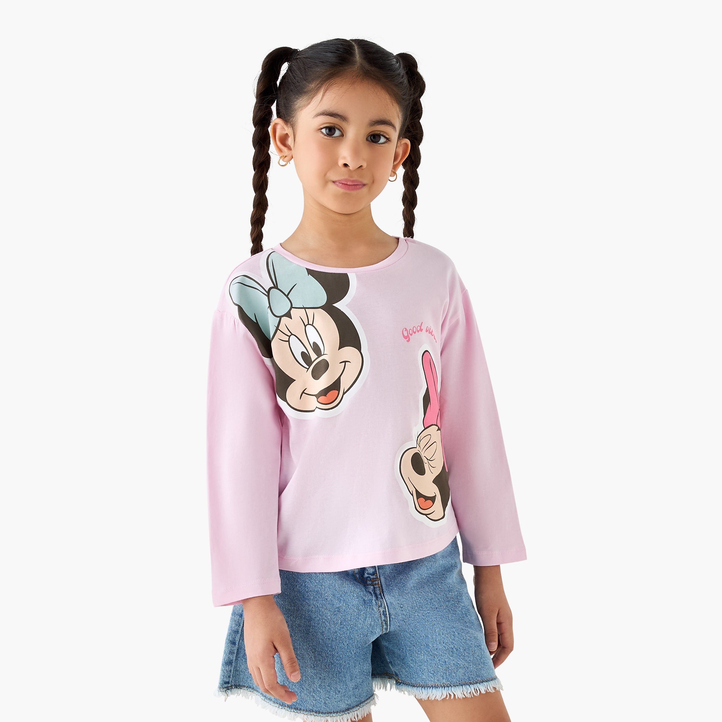 Disney Minnie Mouse Print Long Sleeves T-shirt - Set of 2-girls-clothing-tshirts-image-3