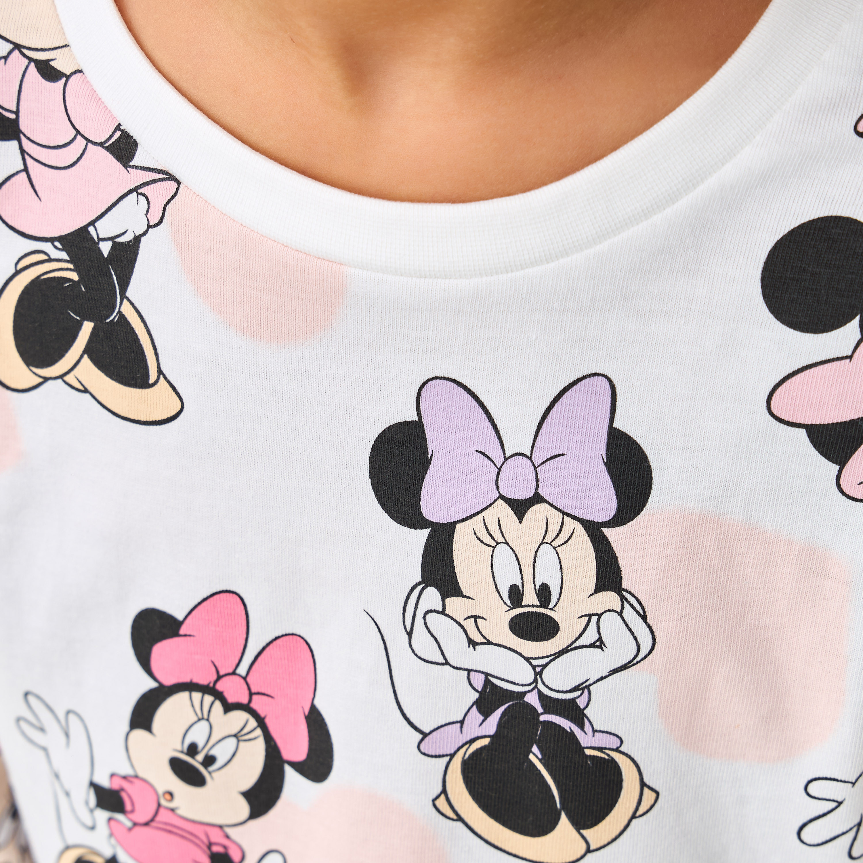Disney Crew Neck Long Sleeves T-shirt with Minnie Mouse Print-girls-clothing-tshirts-image-5