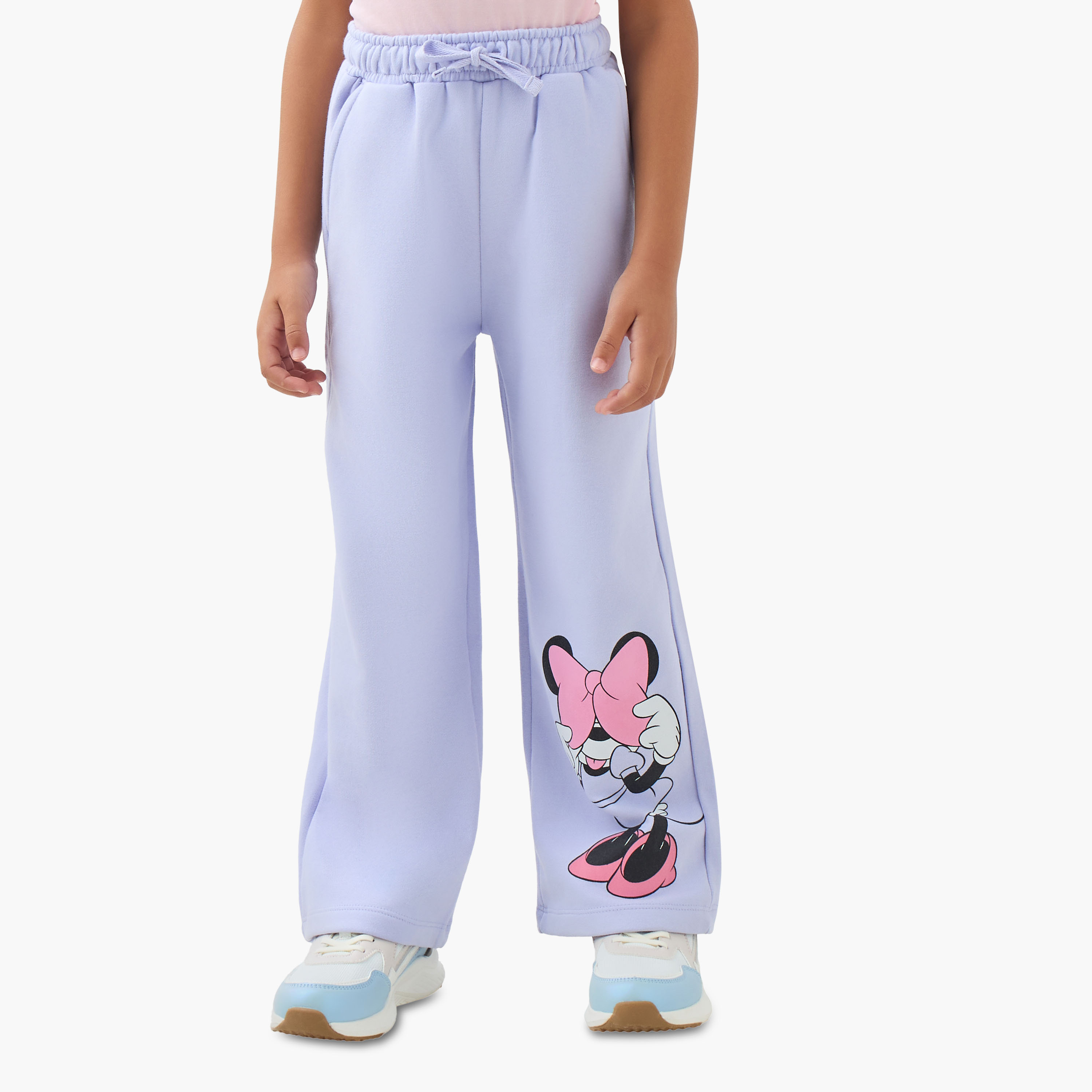 بنطلون رياضي قطن بطبعات ميني ماوس ورباط على الخصر للفتيات من ديزني-girls-clothing-bottoms-joggersandtrackpants-image-5