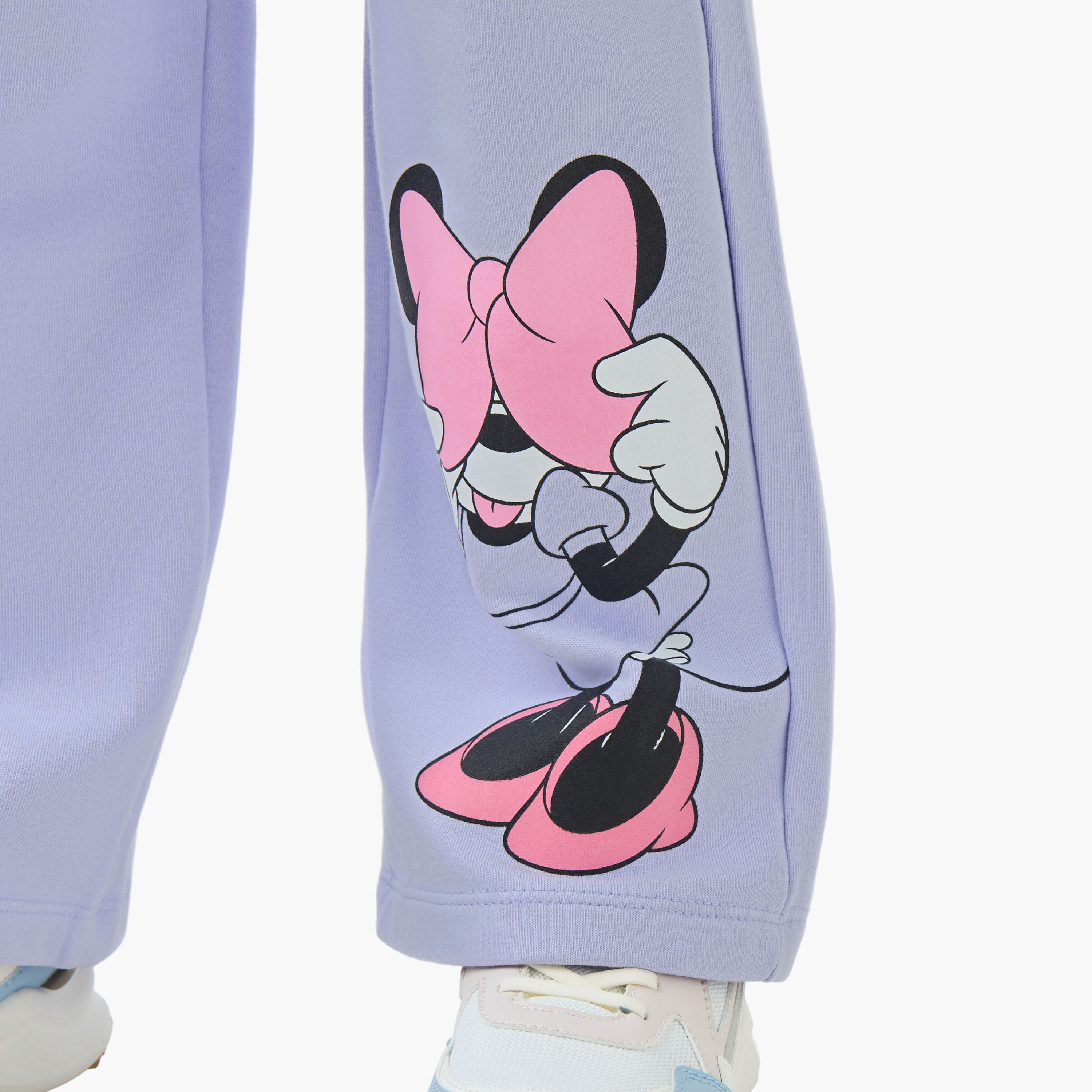 بنطلون رياضي قطن بطبعات ميني ماوس ورباط على الخصر للفتيات من ديزني-girls-clothing-bottoms-joggersandtrackpants-image-1