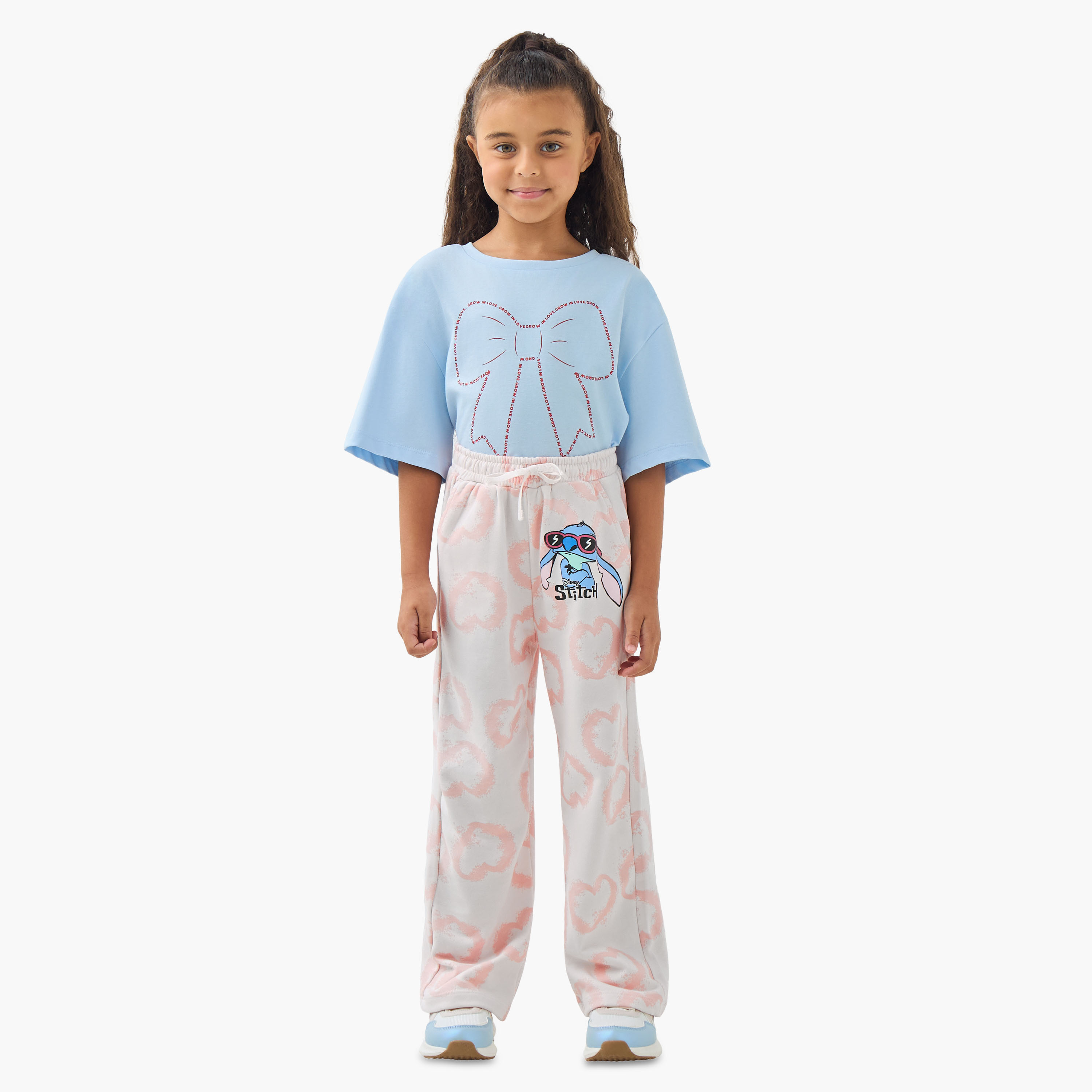 Disney Girls Joggers with Stitch Print - Cotton - Drawstring Waist-baby-girls-clothing-bottoms-joggersandtrackpants-image-2
