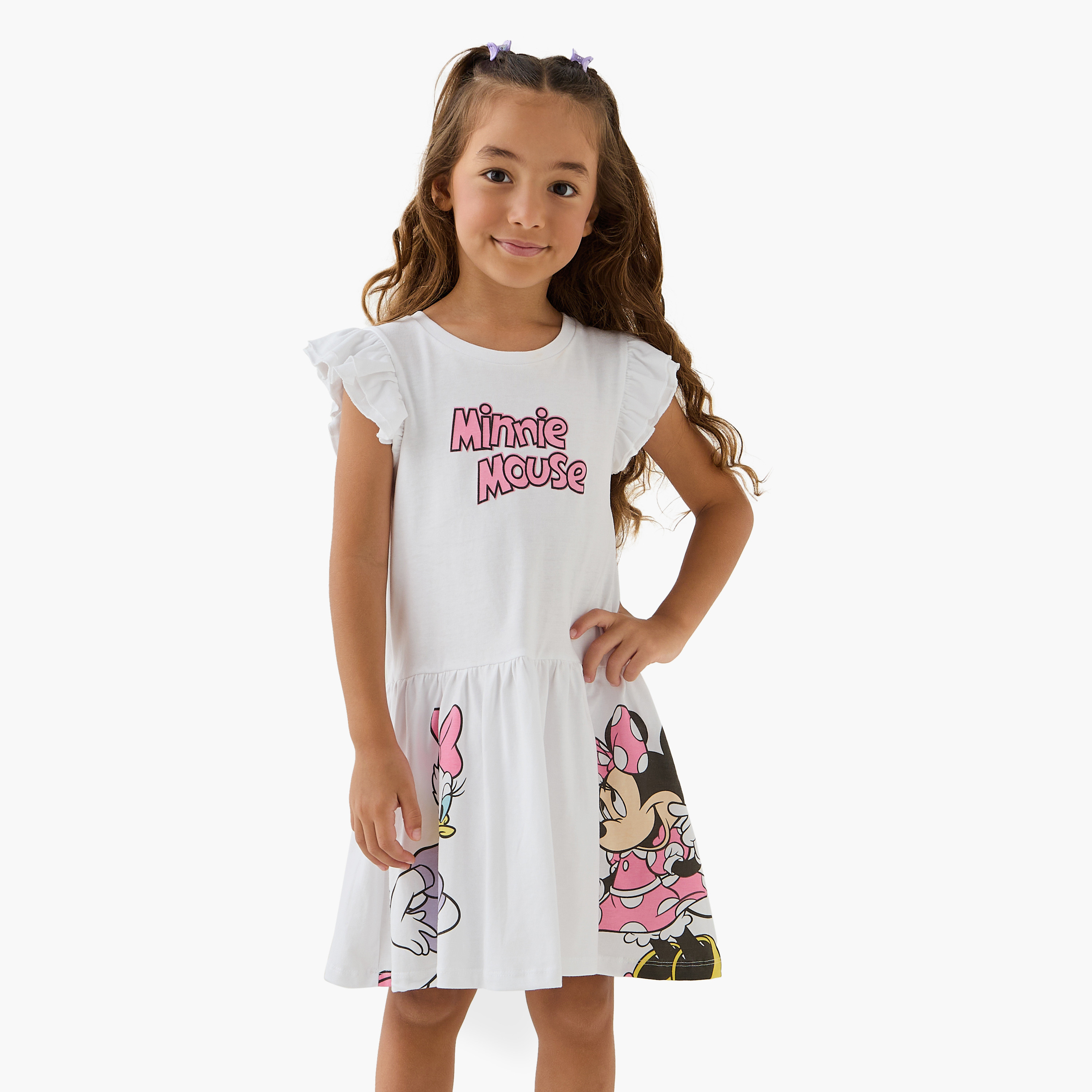 فستان دون أكمام بطبعات ميني ماوس وديزي داك من ديزني-girls-clothing-dressesandjumpsuits-image-1