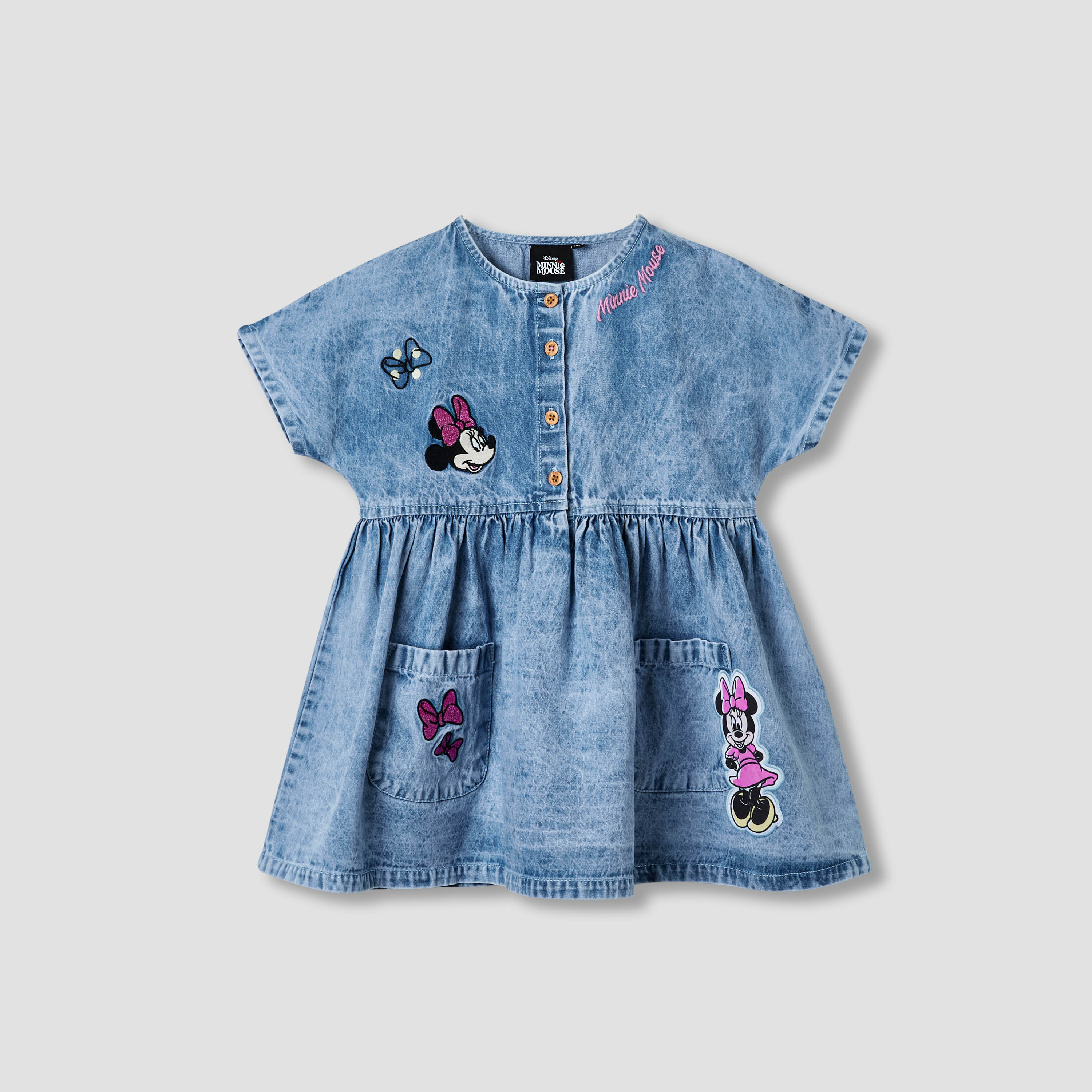 فستان بأكمام متمددة وتطريز ميني ماوس من ديزني-girls-clothing-dressesandjumpsuits-image-1