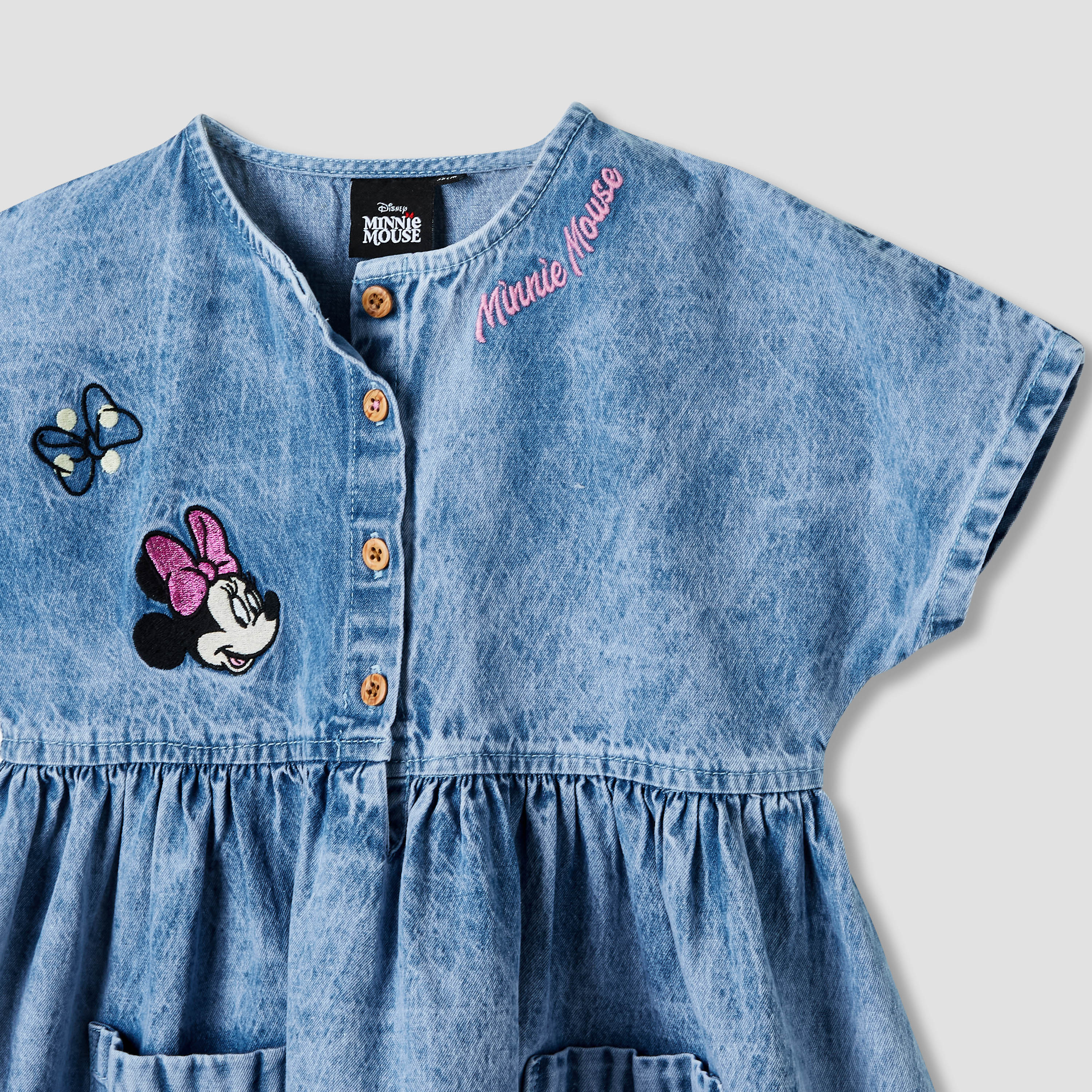 فستان بأكمام متمددة وتطريز ميني ماوس من ديزني-girls-clothing-dressesandjumpsuits-image-3