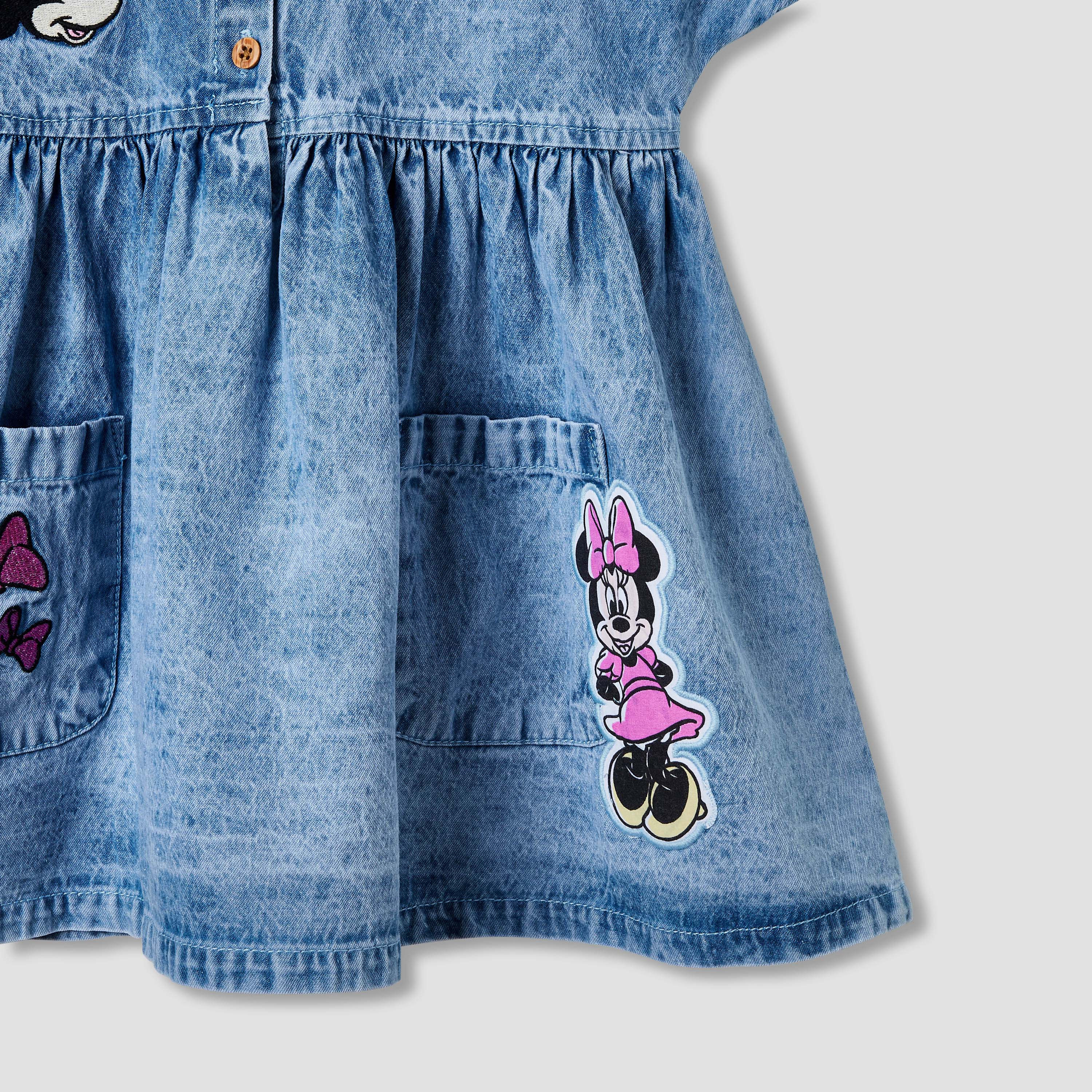 فستان بأكمام متمددة وتطريز ميني ماوس من ديزني-girls-clothing-dressesandjumpsuits-image-4