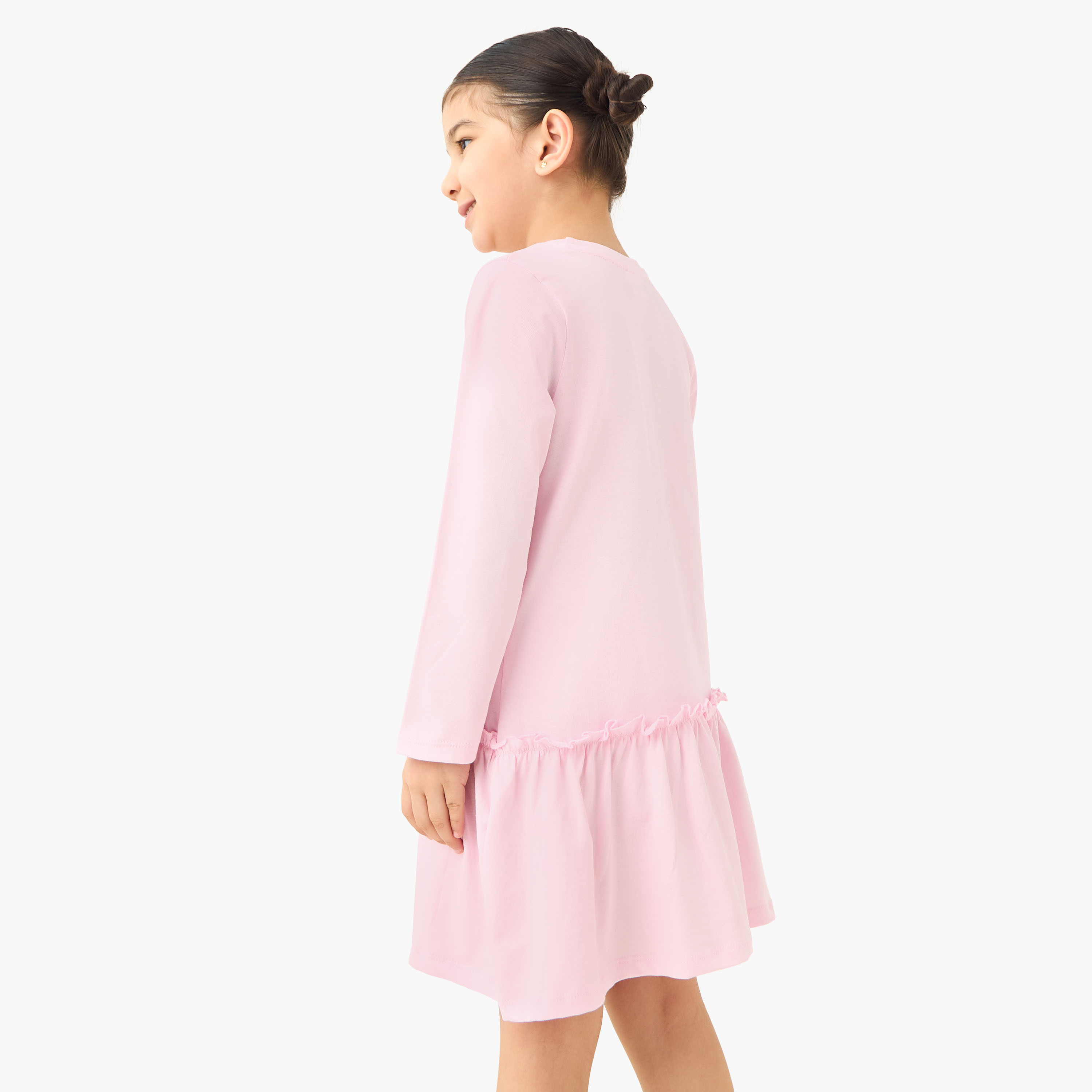 Disney Minnie Mouse and Daisy Duck Print Dress with Long Sleeves-girls-clothing-dressesandjumpsuits-image-3