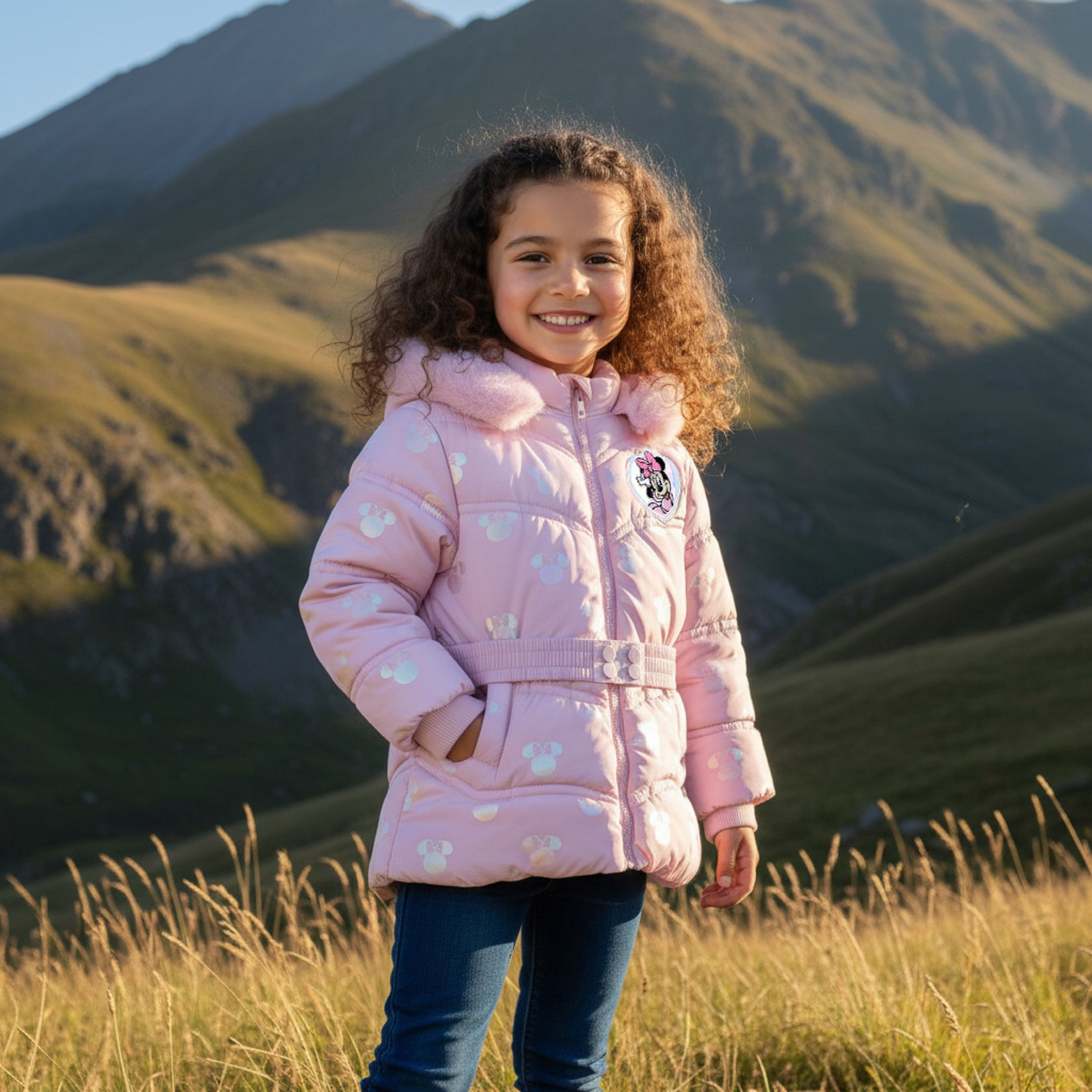 Disney Minnie Mouse Print Puffer Jacket with Hood-baby-girls-clothing-jacketsandcoats-image-1