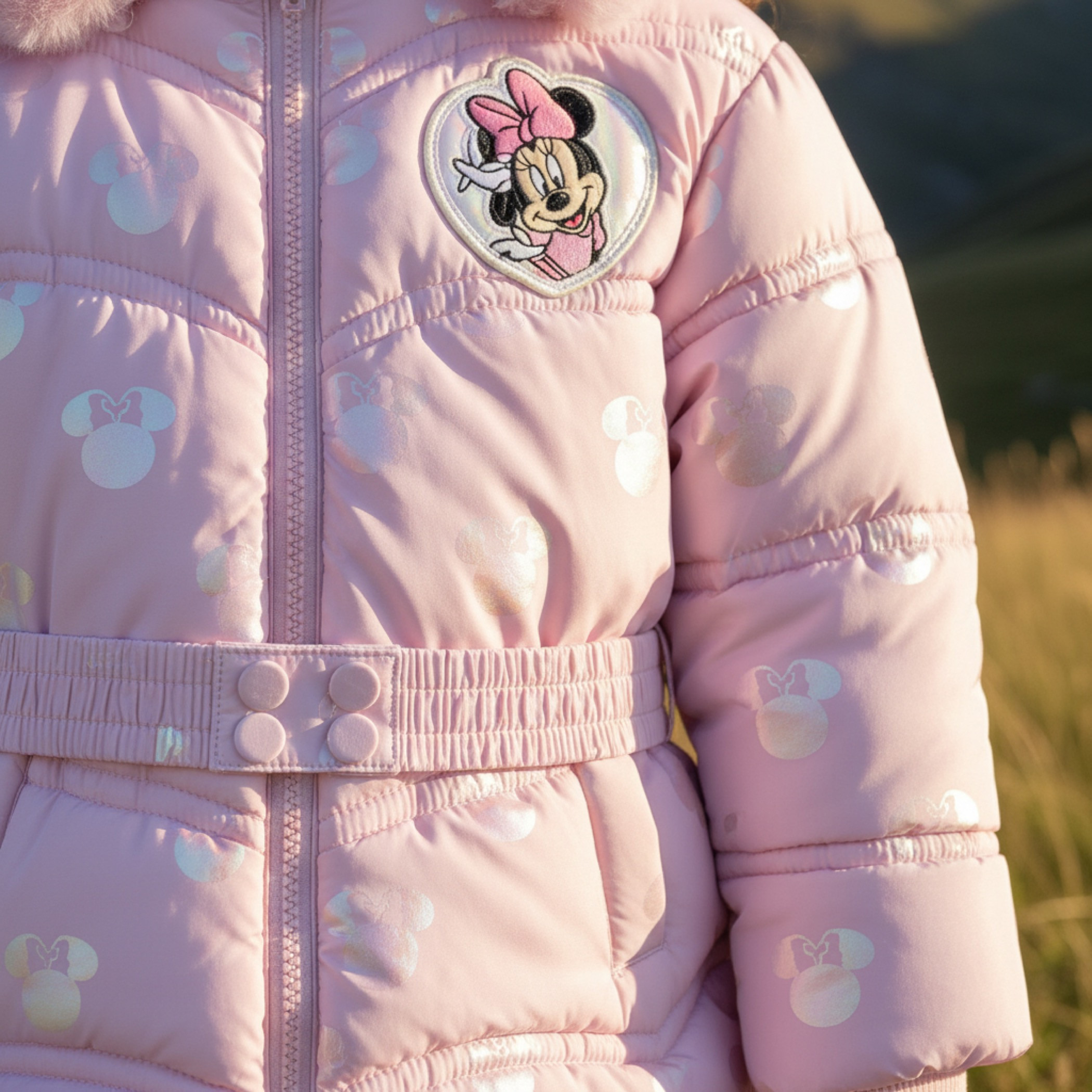 جاكيت منفوخ بقبعة وطبعات ميني ماوس من ديزني-baby-girls-clothing-jacketsandcoats-image-2