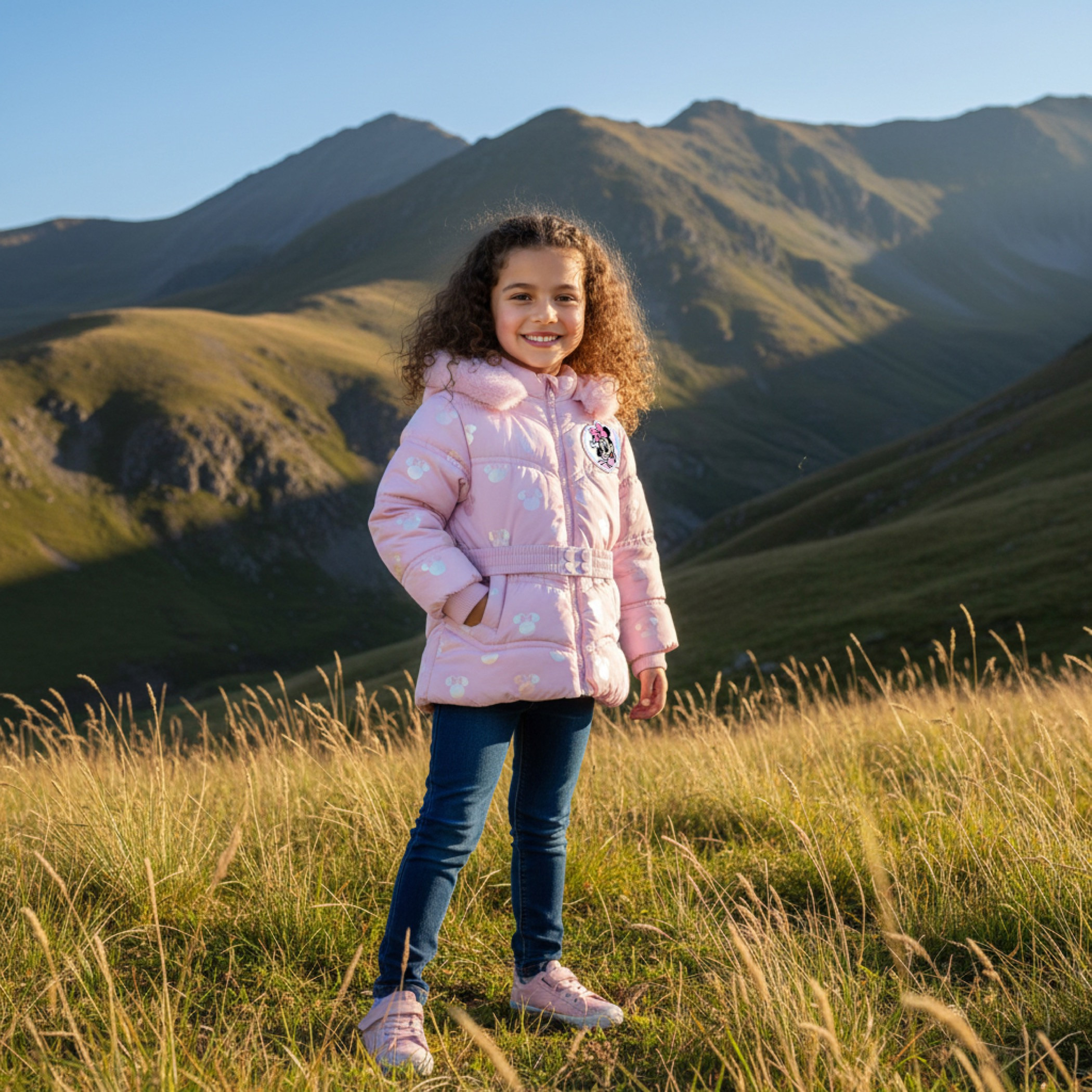 جاكيت منفوخ بقبعة وطبعات ميني ماوس من ديزني-baby-girls-clothing-jacketsandcoats-image-1