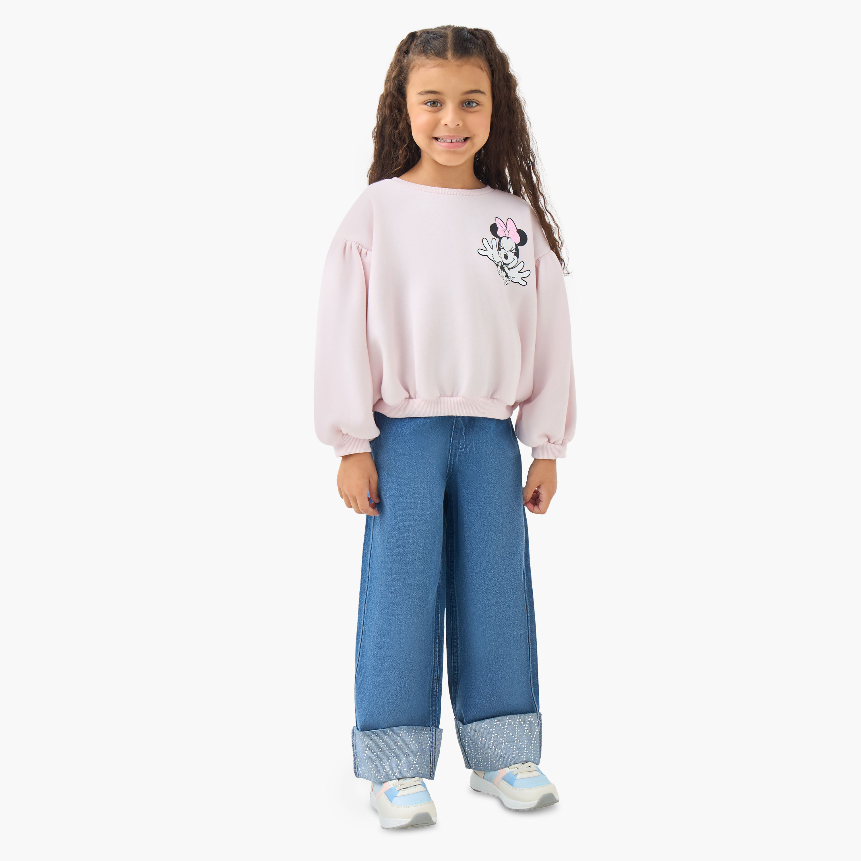 سويت شيرت للبنات بياقة مستديرة بطبعات ميني ماوس - أكمام طويلة من ديزني-baby-girls-clothing-winterwear-sweatshirts-image-5