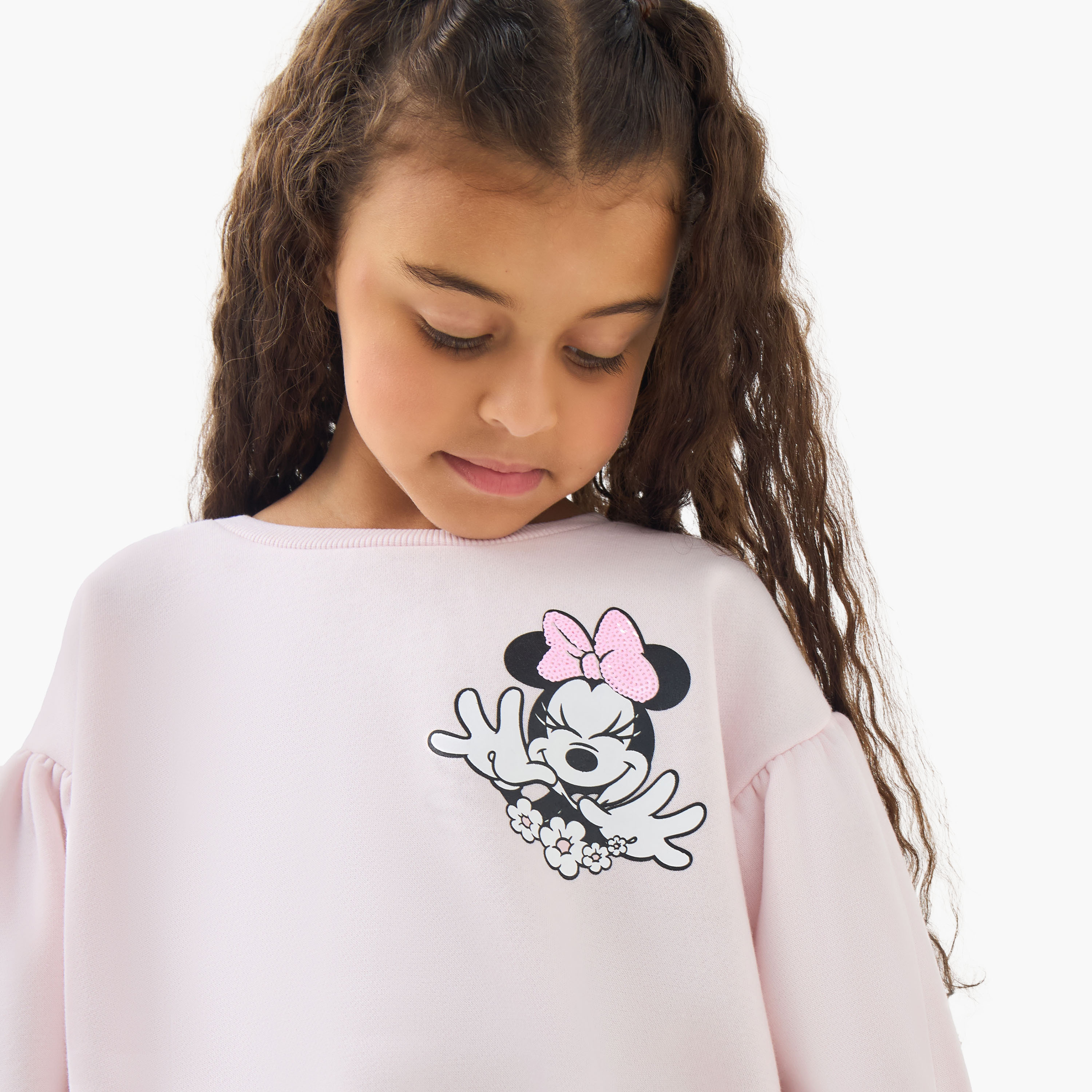 سويت شيرت للبنات بياقة مستديرة بطبعات ميني ماوس - أكمام طويلة من ديزني-baby-girls-clothing-winterwear-sweatshirts-image-3