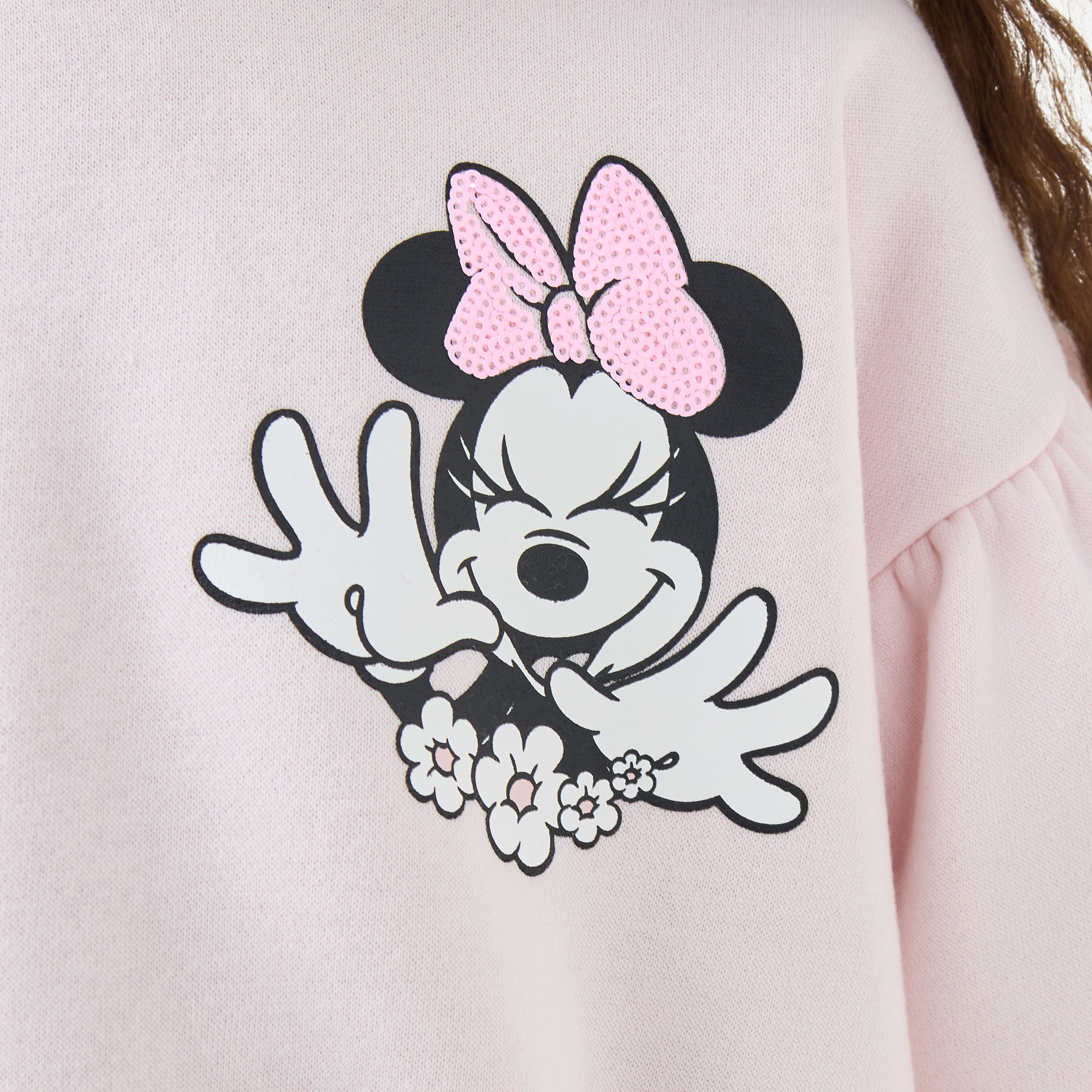 سويت شيرت للبنات بياقة مستديرة بطبعات ميني ماوس - أكمام طويلة من ديزني-baby-girls-clothing-winterwear-sweatshirts-image-2