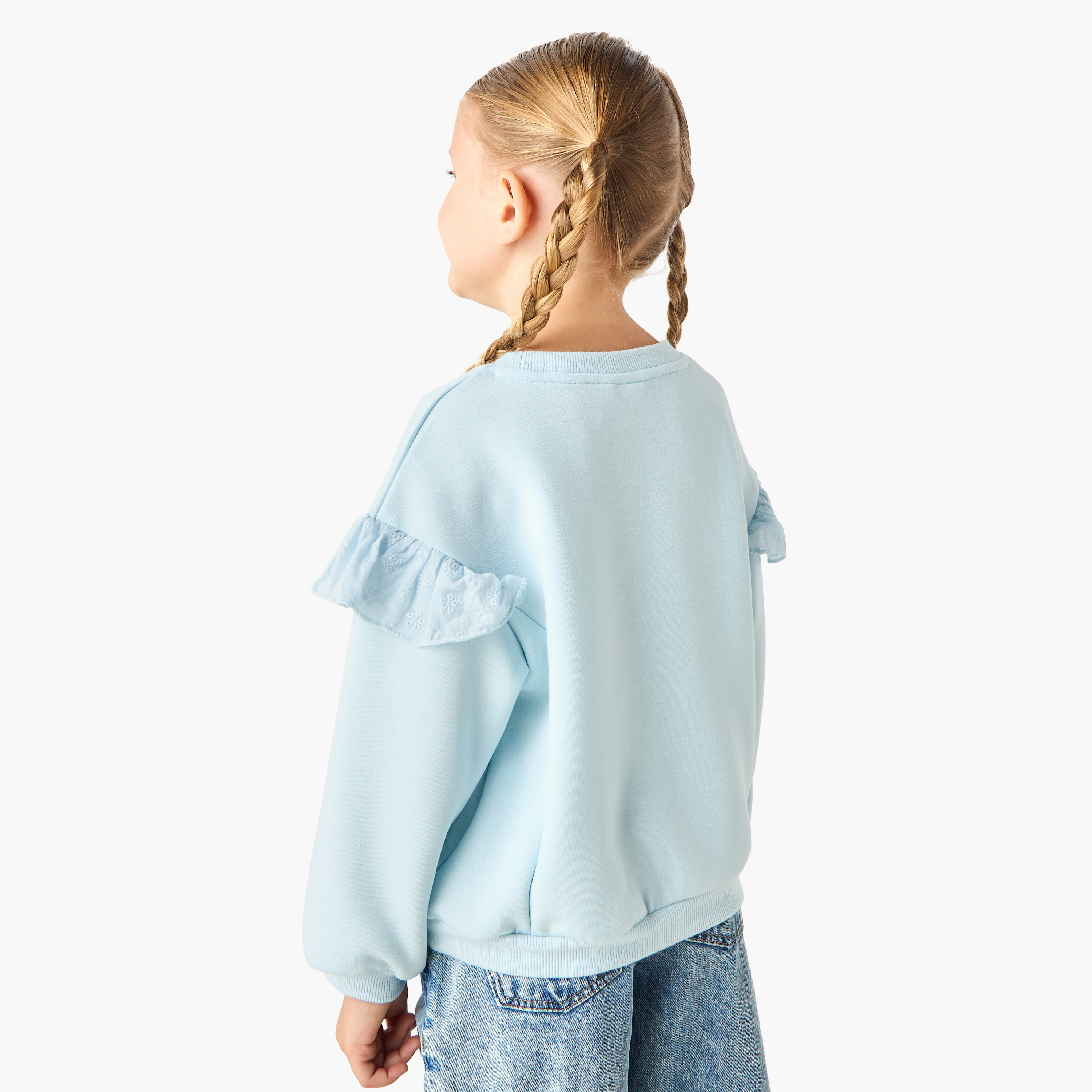 Disney Stitch and Angel Sequinned Sweatshirt with Ruffle Detail Sleeves-baby-girls-clothing-sweatshirts-image-3