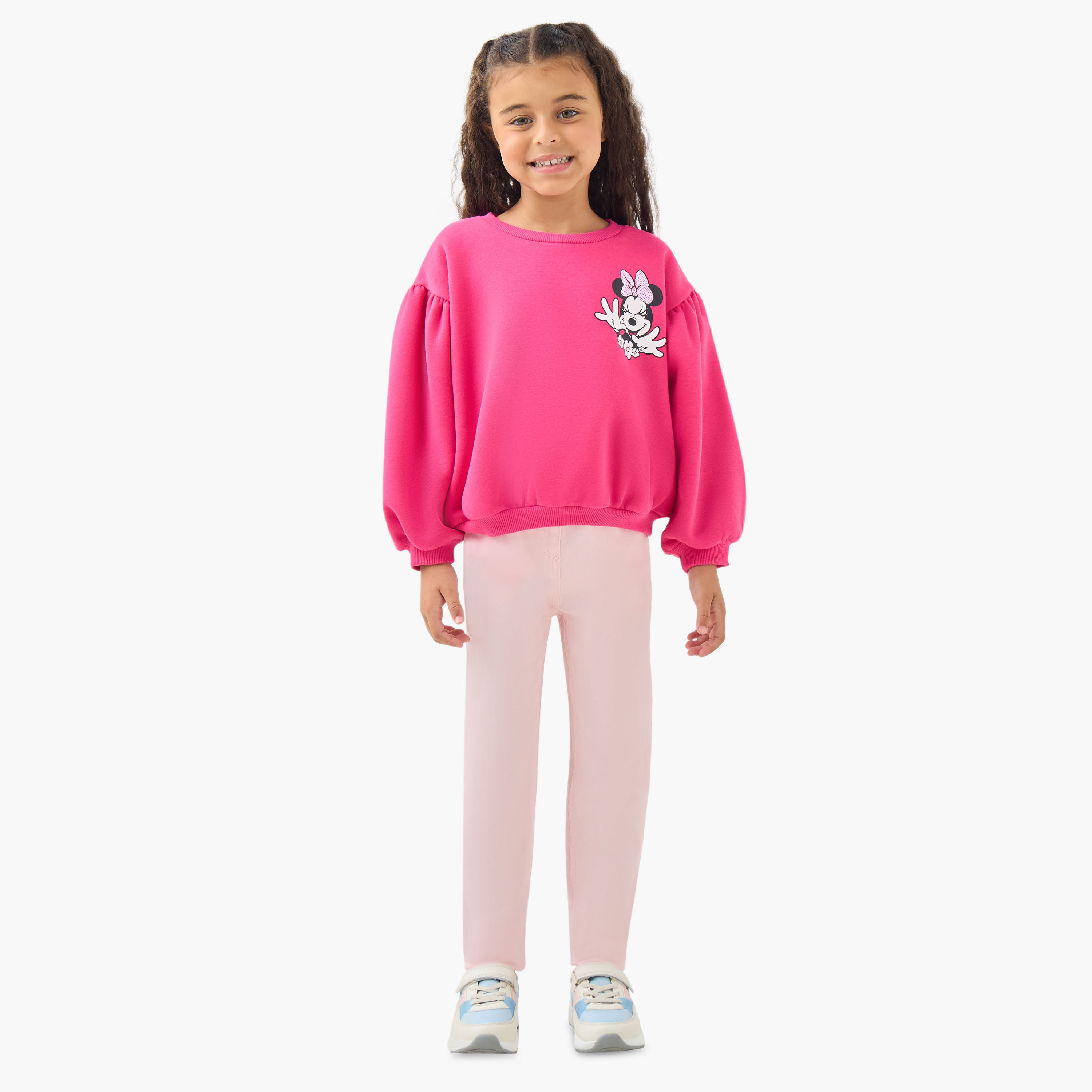 Disney Girls Round Neck Sweatshirt with Minnie Mouse Print - Long Sleeves-girls-clothing-sweatshirts-image-2