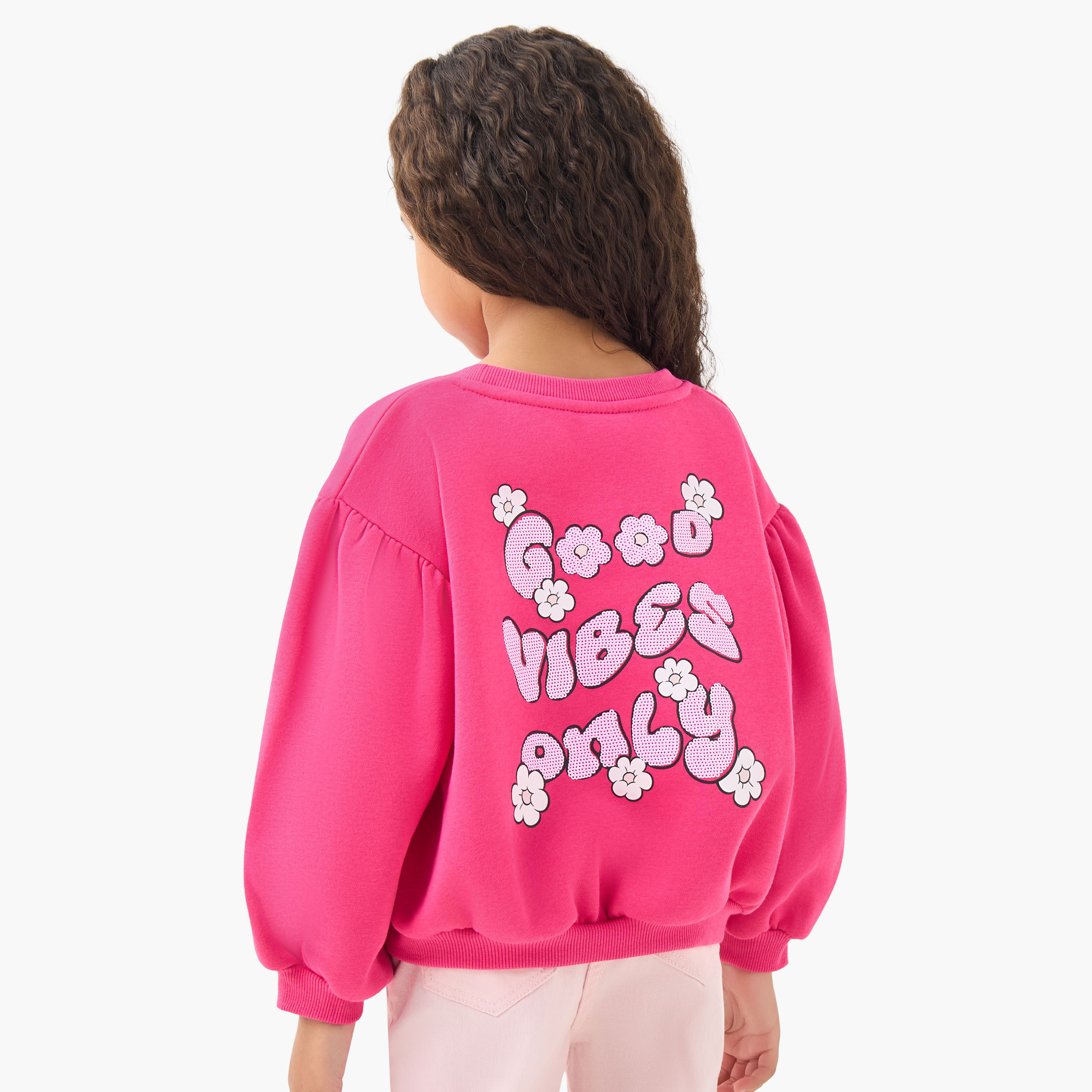 Disney Girls Round Neck Sweatshirt with Minnie Mouse Print - Long Sleeves-girls-clothing-sweatshirts-image-3