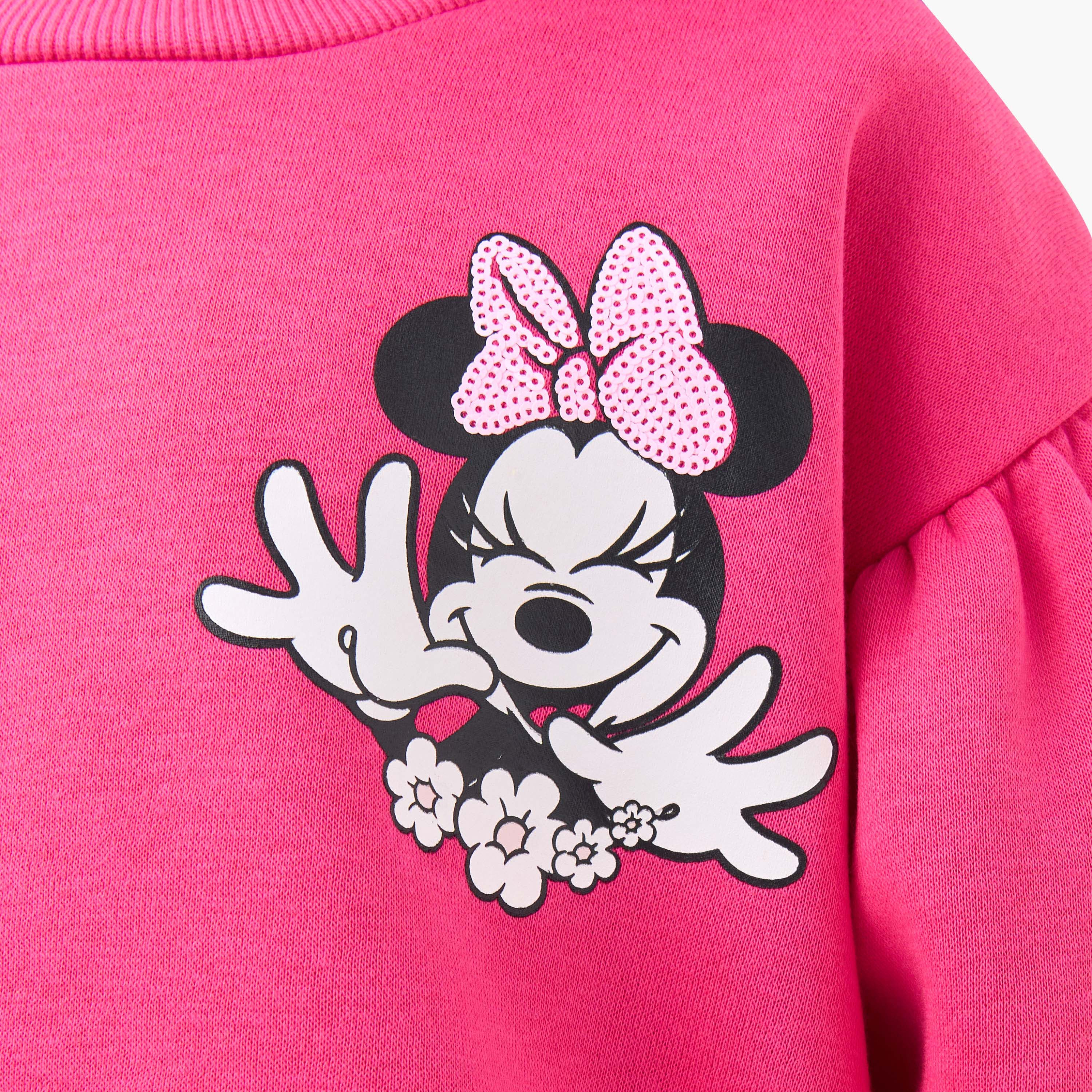 Disney Girls Round Neck Sweatshirt with Minnie Mouse Print - Long Sleeves-girls-clothing-sweatshirts-image-5