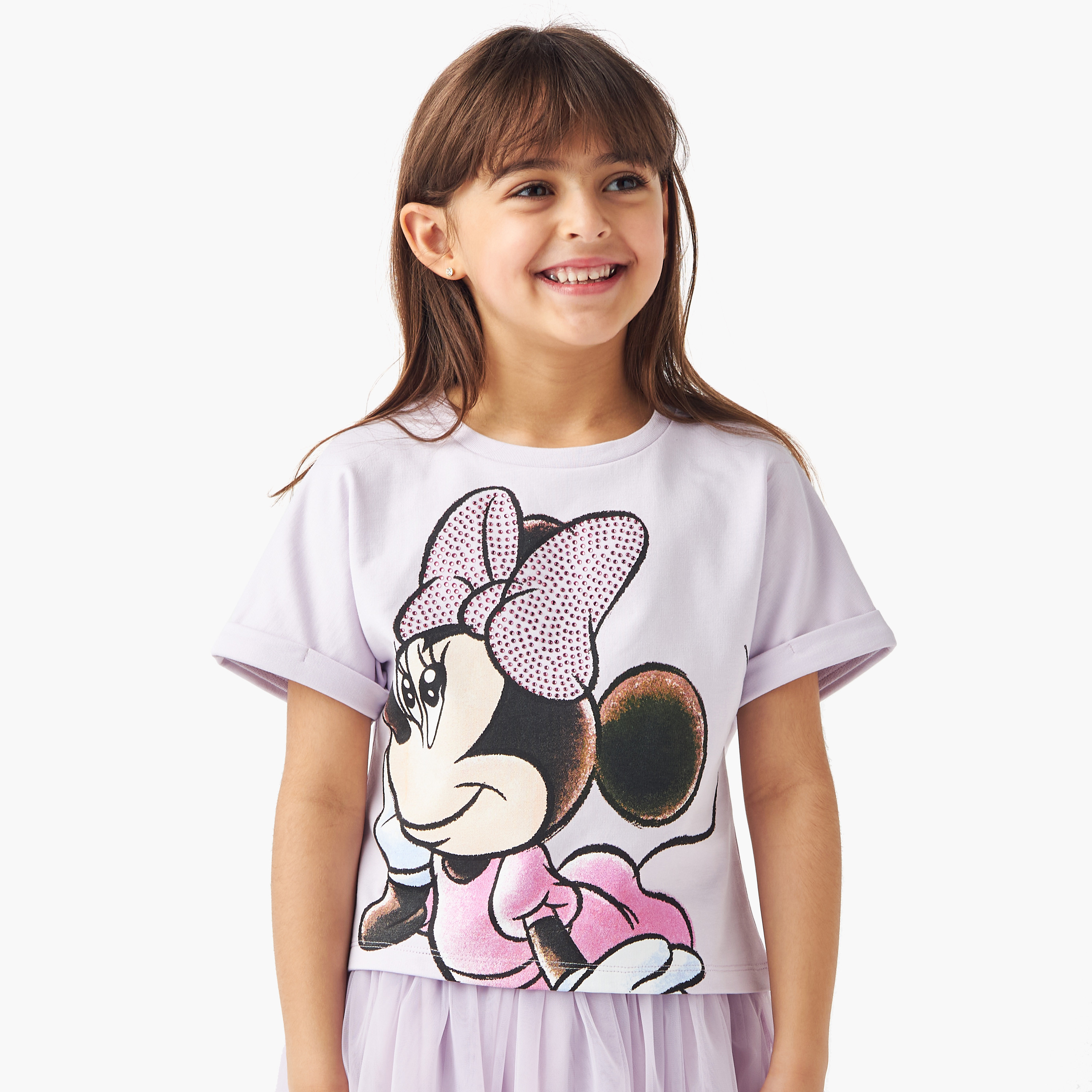 Disney Minnie Mouse Print T-shirt and Skirt Set-girls-clothing-setsandcoords-image-2