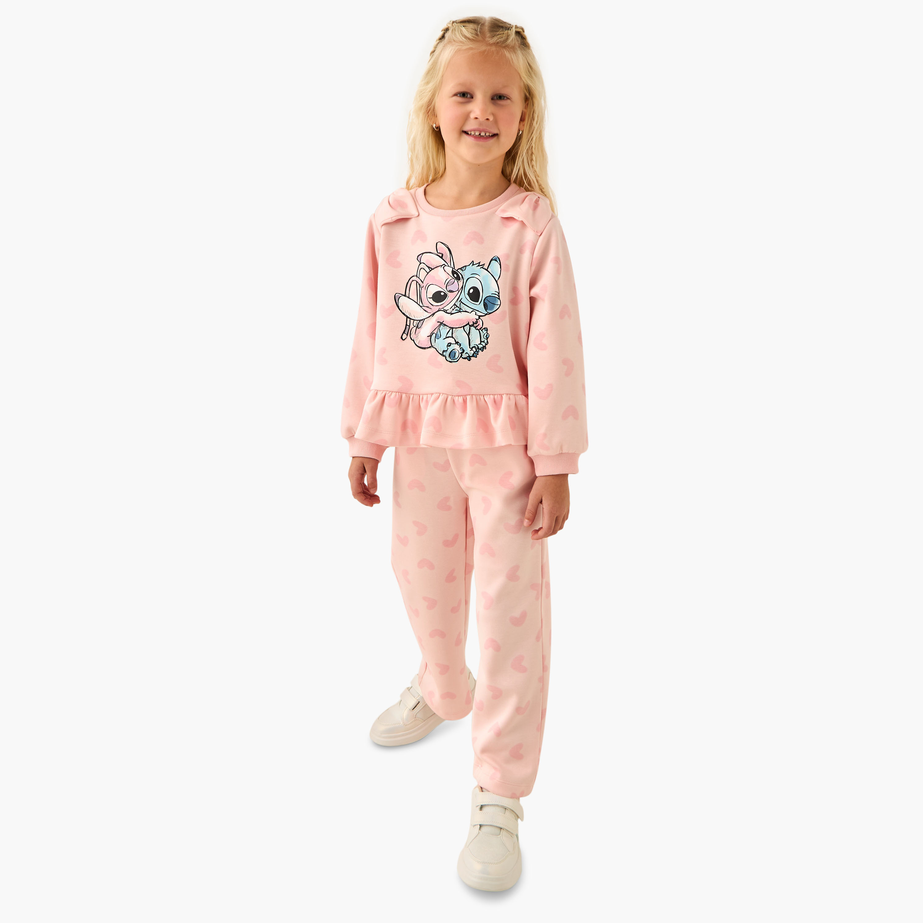 طقم بنطلون رياضي وسويت شيرت بأكمام طويلة وياقة ضيقة وطبعات للبنات من ديزني-girls-clothing-setsandcoords-image-6
