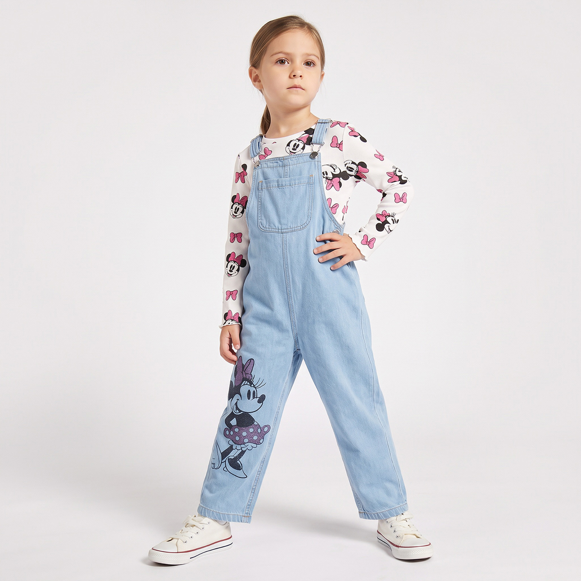 طقم تيشيرت ودنغري بطبعات ميني ماوس - بأكمام طويلة للبنات من ديزني-baby-girls-clothing-setsandcoords-image-9