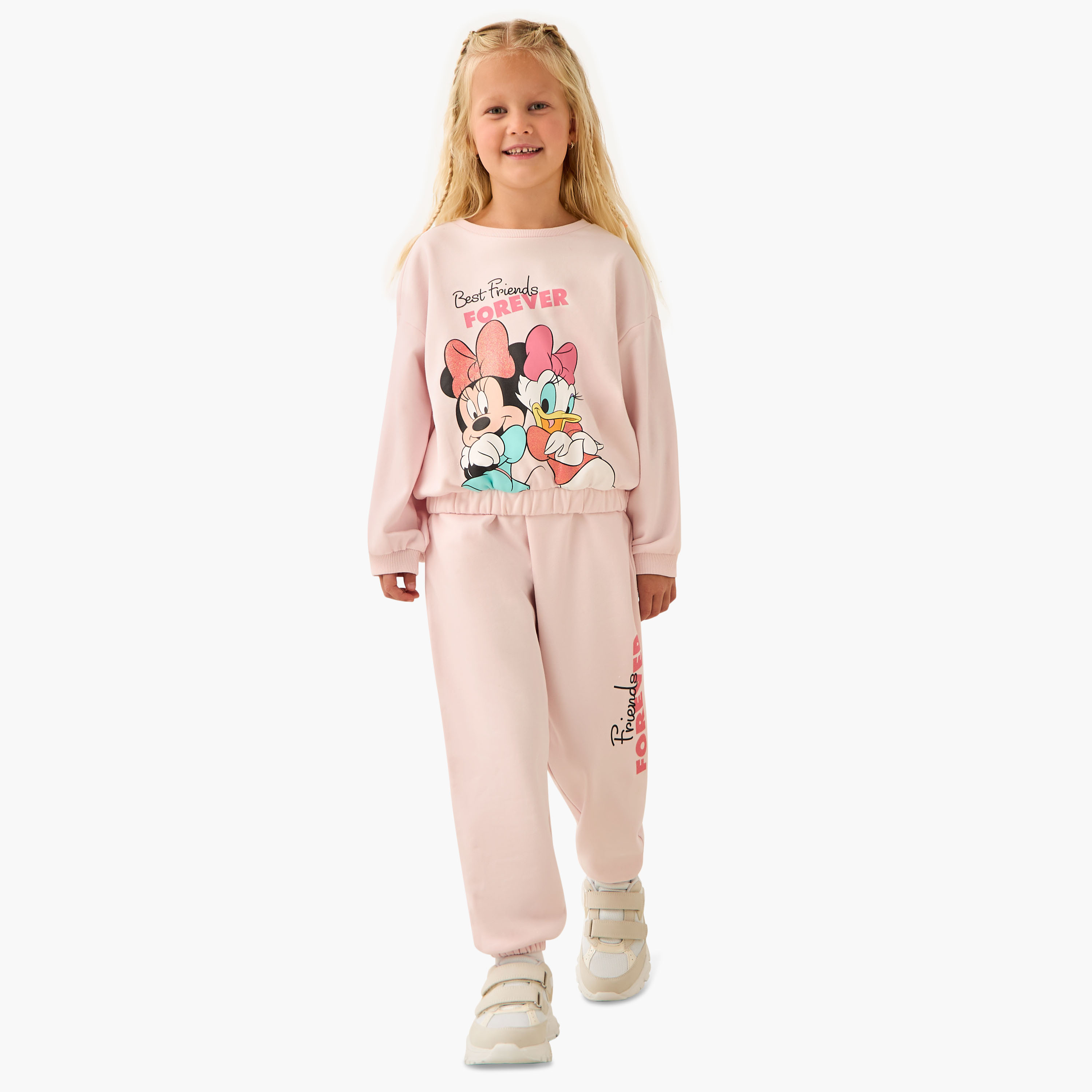 Disney Girls Sweatshirt and Joggers Set with Minnie Mouse Print - Cotton - Long Sleeves - Crew Neck-baby-girls-clothing-setsandcoords-image-1