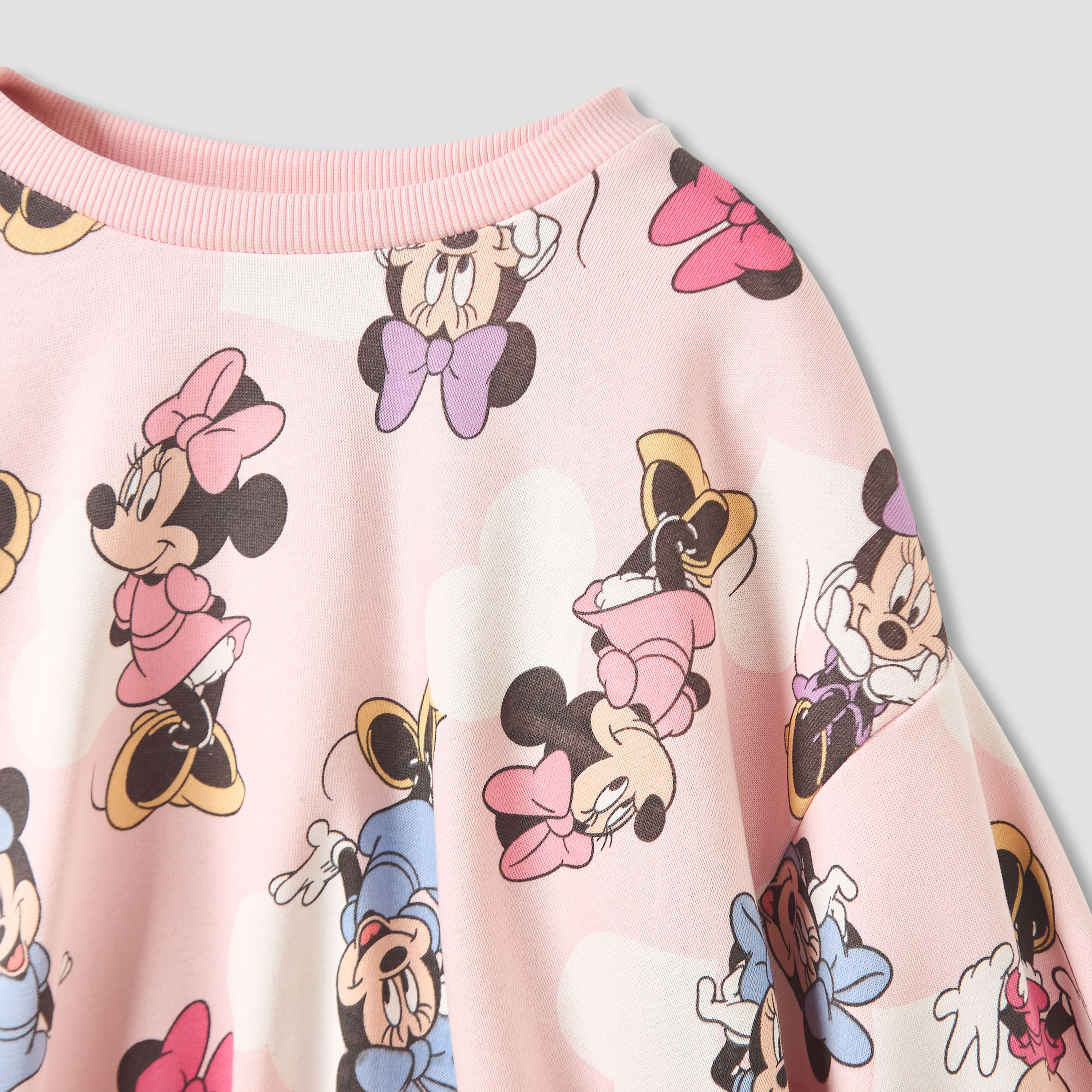 Juniors Girls Sweatshirt and Joggers Set with Minnie Mouse Print - Cotton - Long Sleeves - Crew Neck-baby-girls-clothing-setsandcoords-image-4
