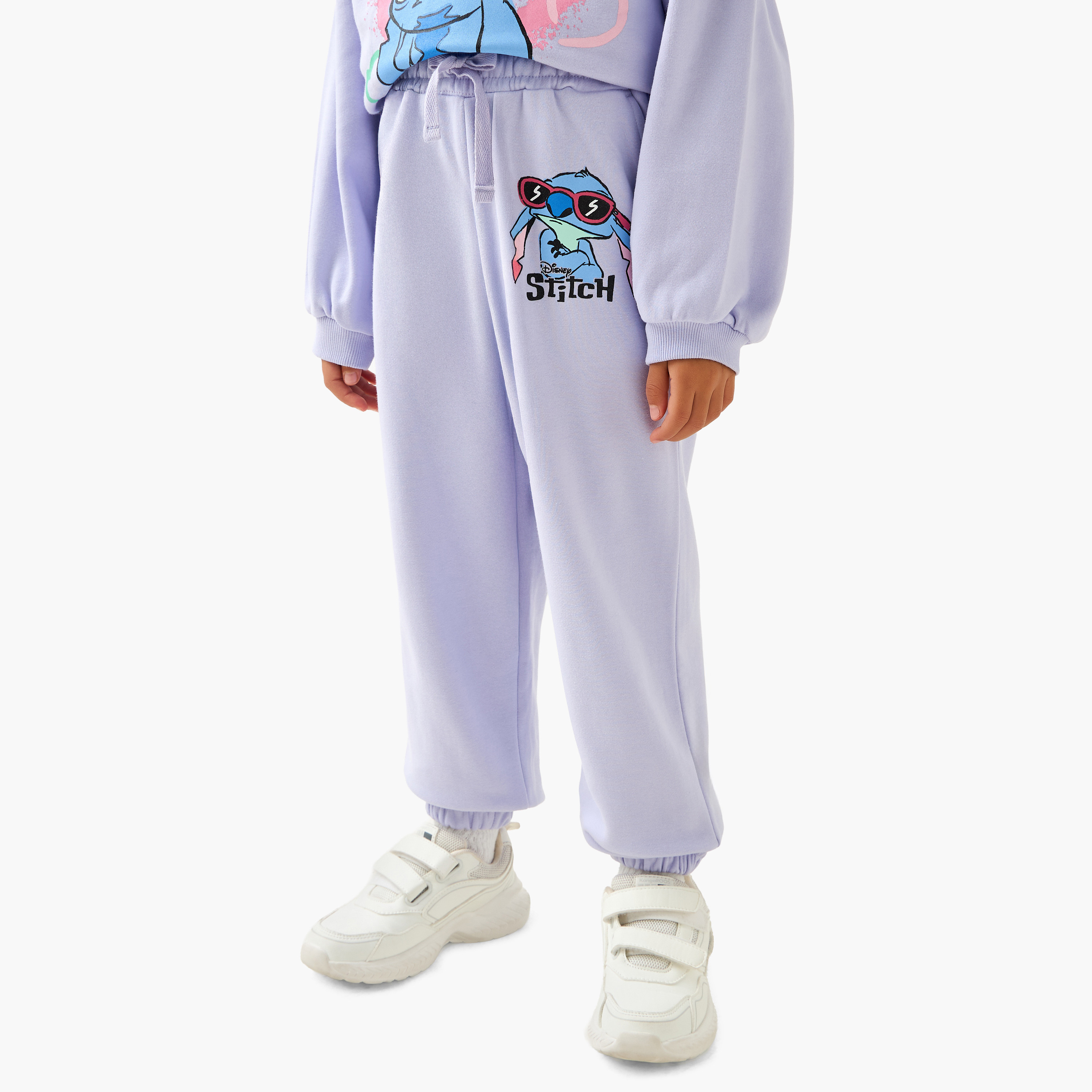 Disney Crew Neck Long Sleeves Sweatshirt and Joggers Set with Stitch Print-baby-girls-clothing-setsandcoords-image-3