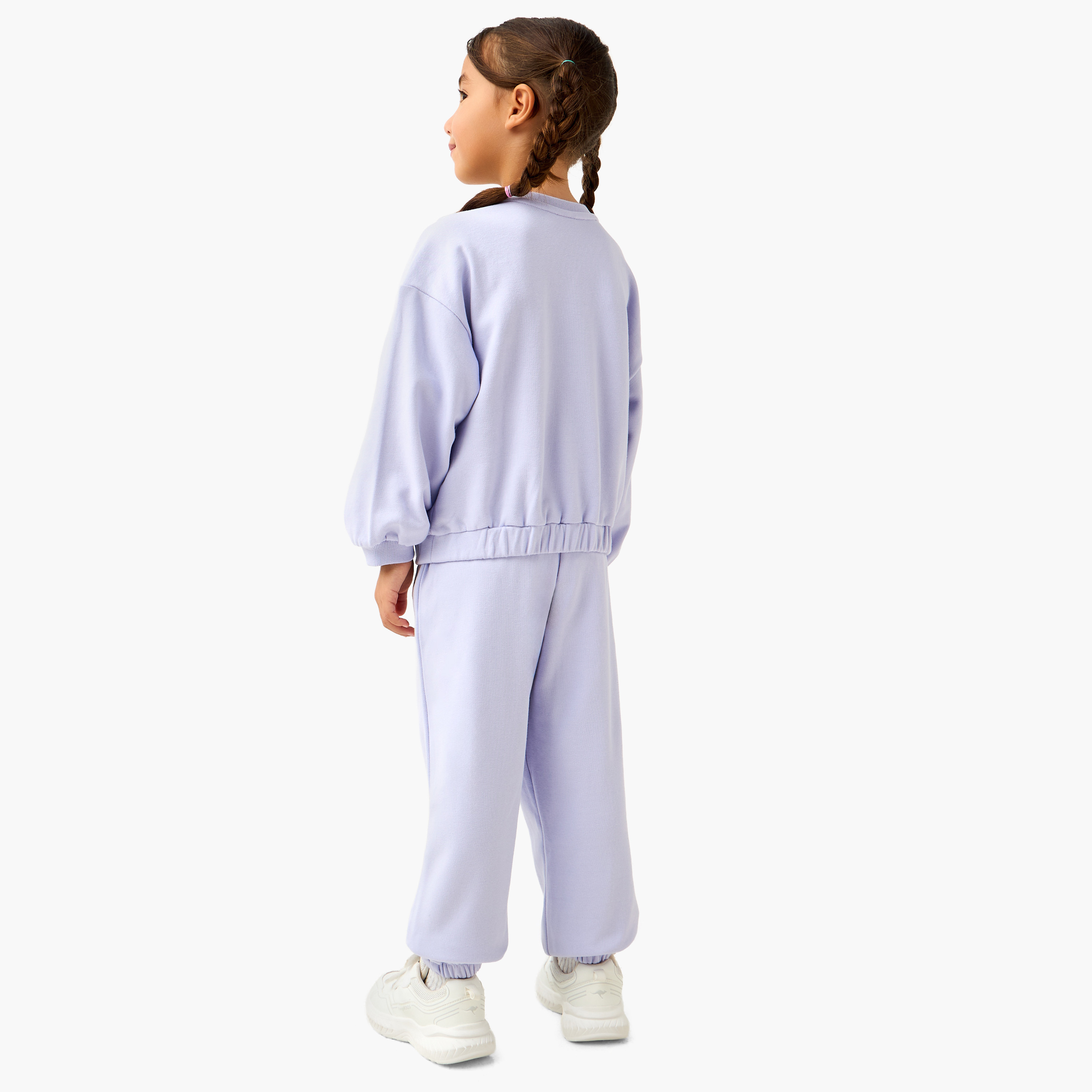 Disney Crew Neck Long Sleeves Sweatshirt and Joggers Set with Stitch Print-baby-girls-clothing-setsandcoords-image-4