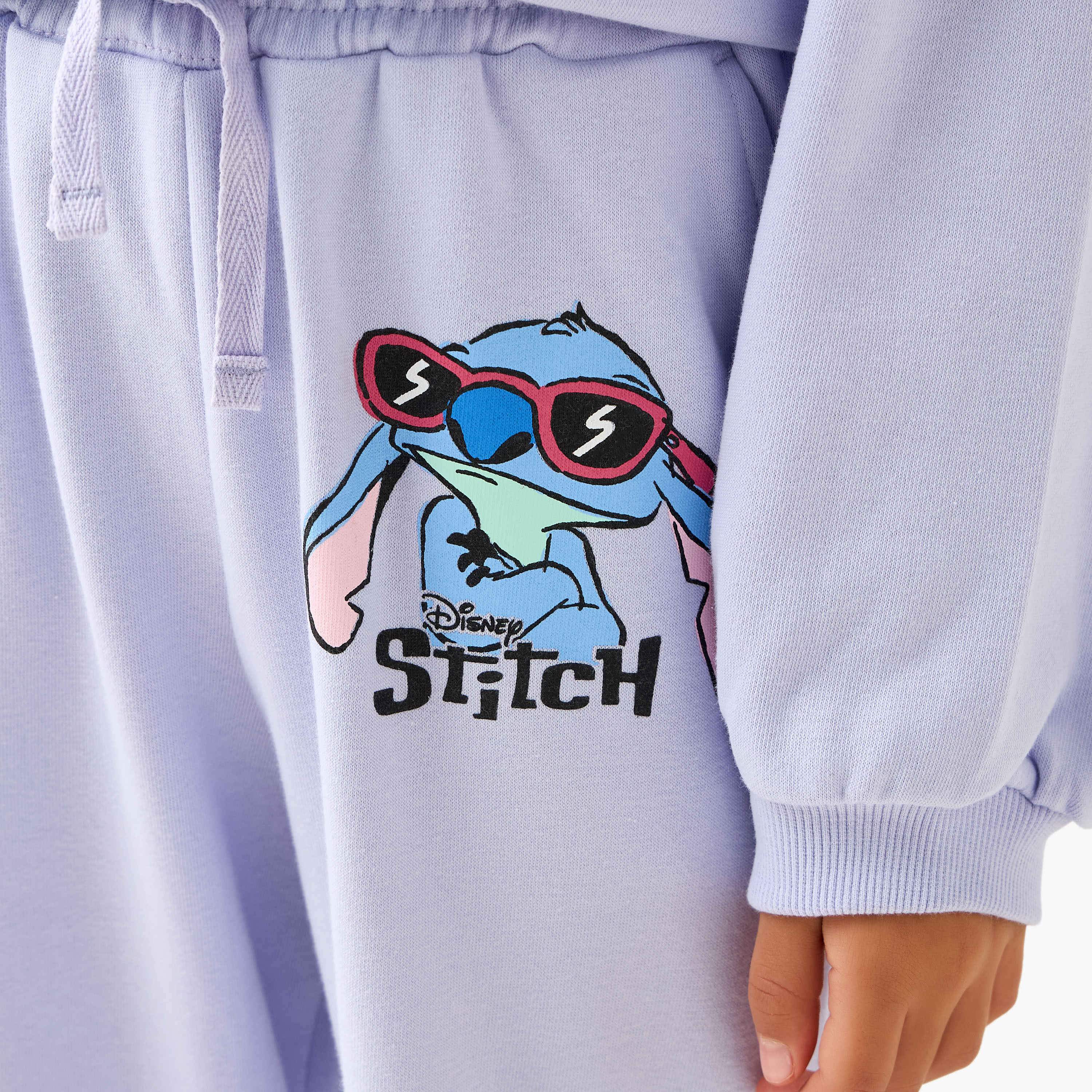 Disney Crew Neck Long Sleeves Sweatshirt and Joggers Set with Stitch Print-baby-girls-clothing-setsandcoords-image-6