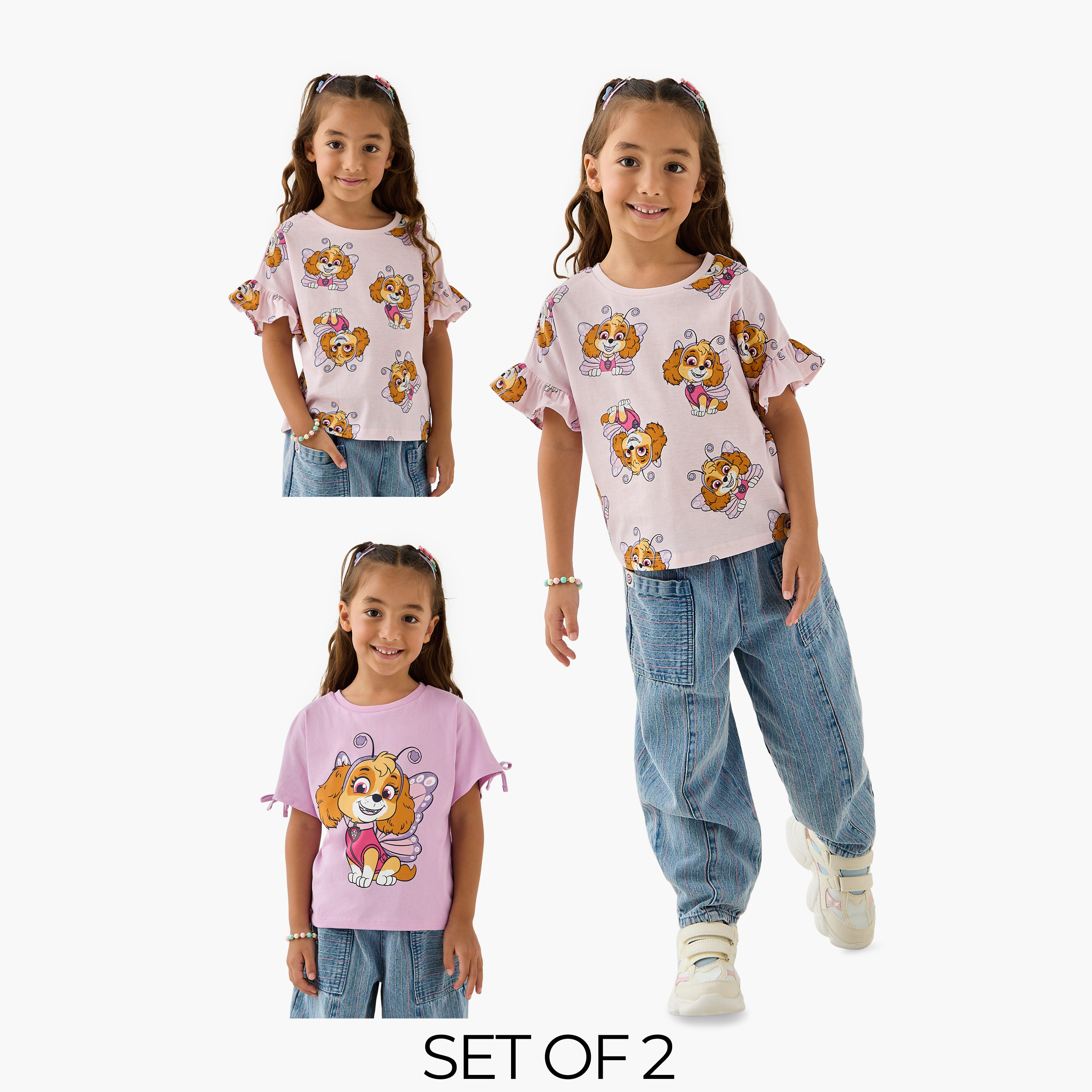 Skye Print Top with Crew Neck and Short Sleeves - Set of 2-baby-girls-clothing-tshirts-image-1