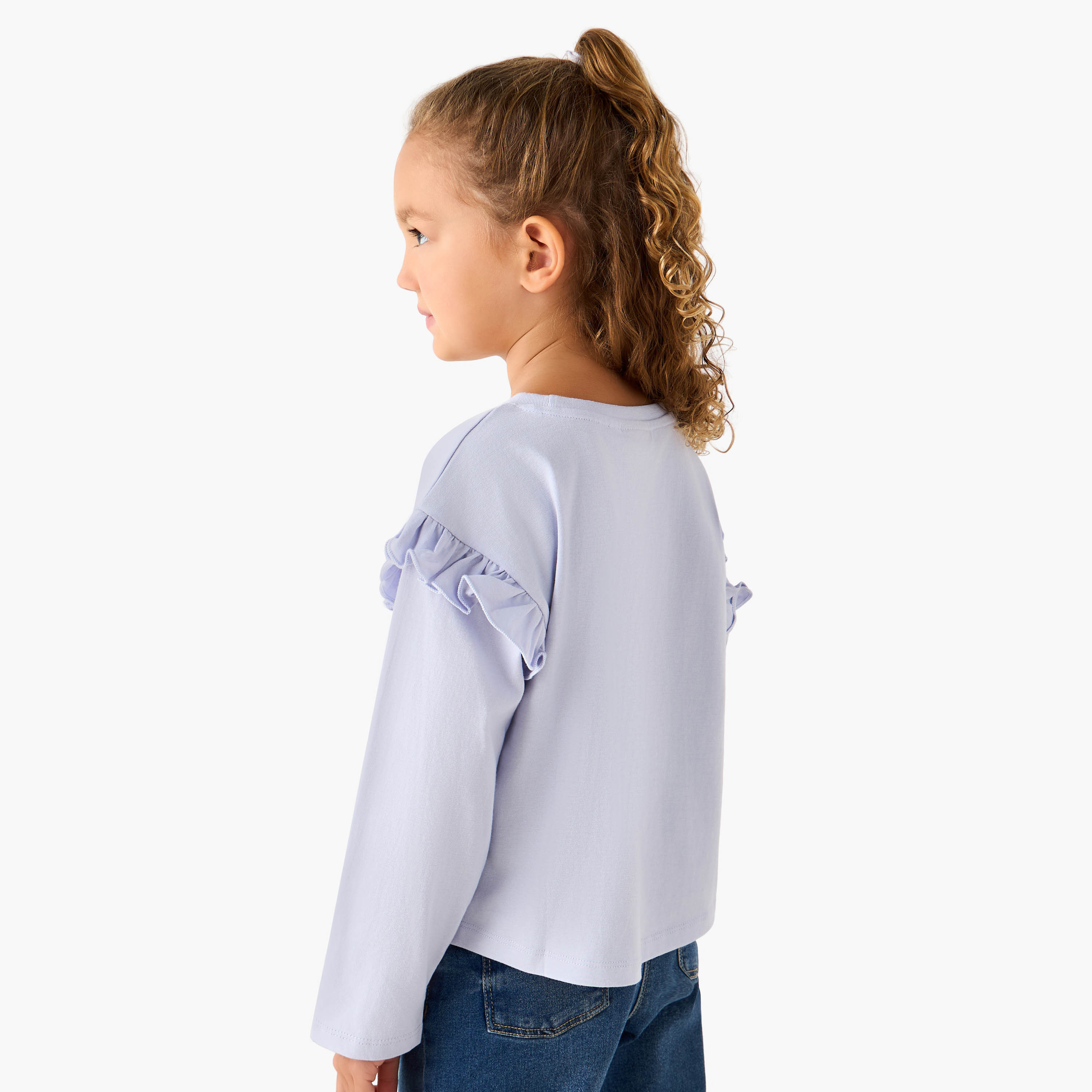 Crew Neck Long Sleeves T-shirt with Skye Print-girls-clothing-tshirts-image-3