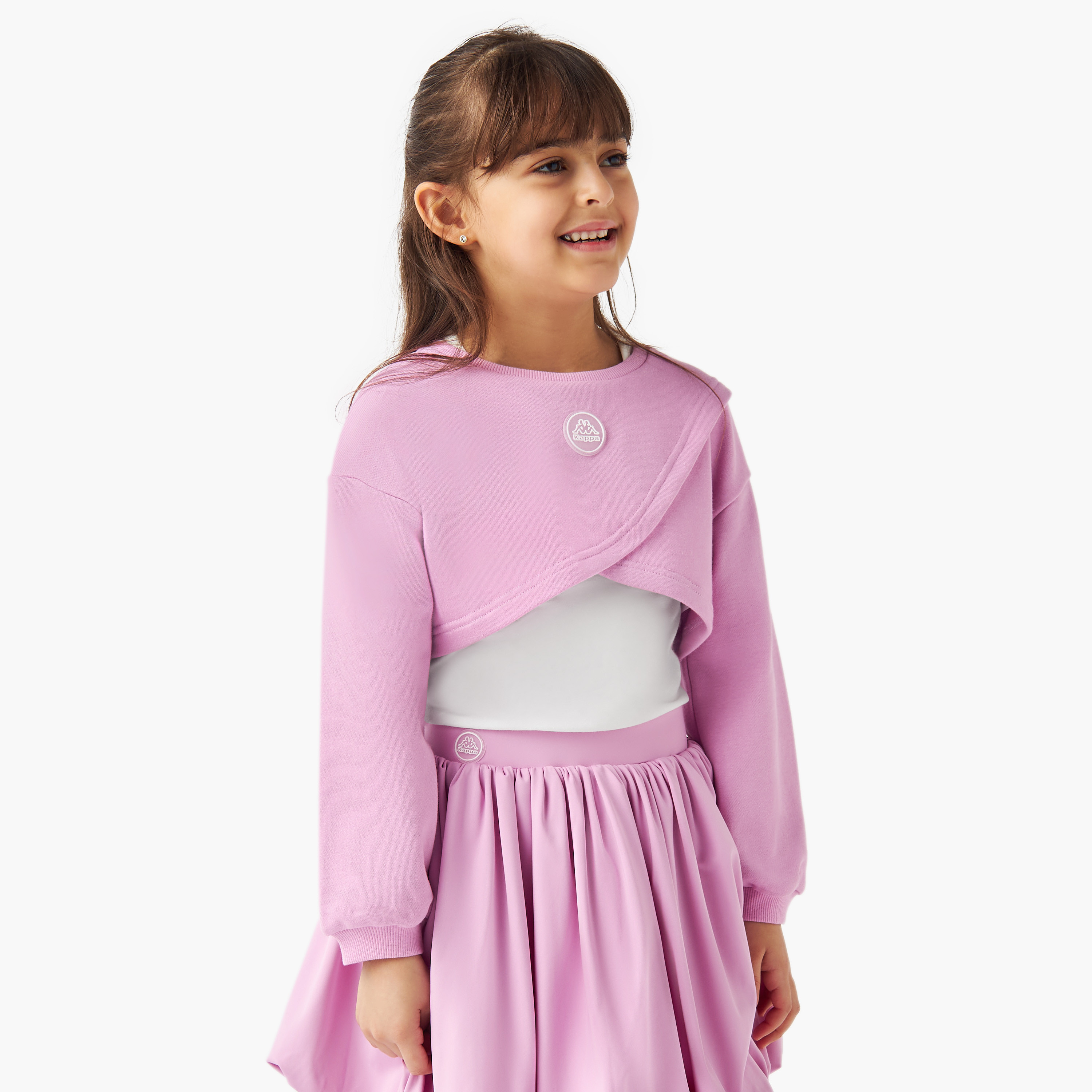 Kappa Solid Cropped Sweatshirt with Tank Top-sports-girls-clothing-tops-image-1