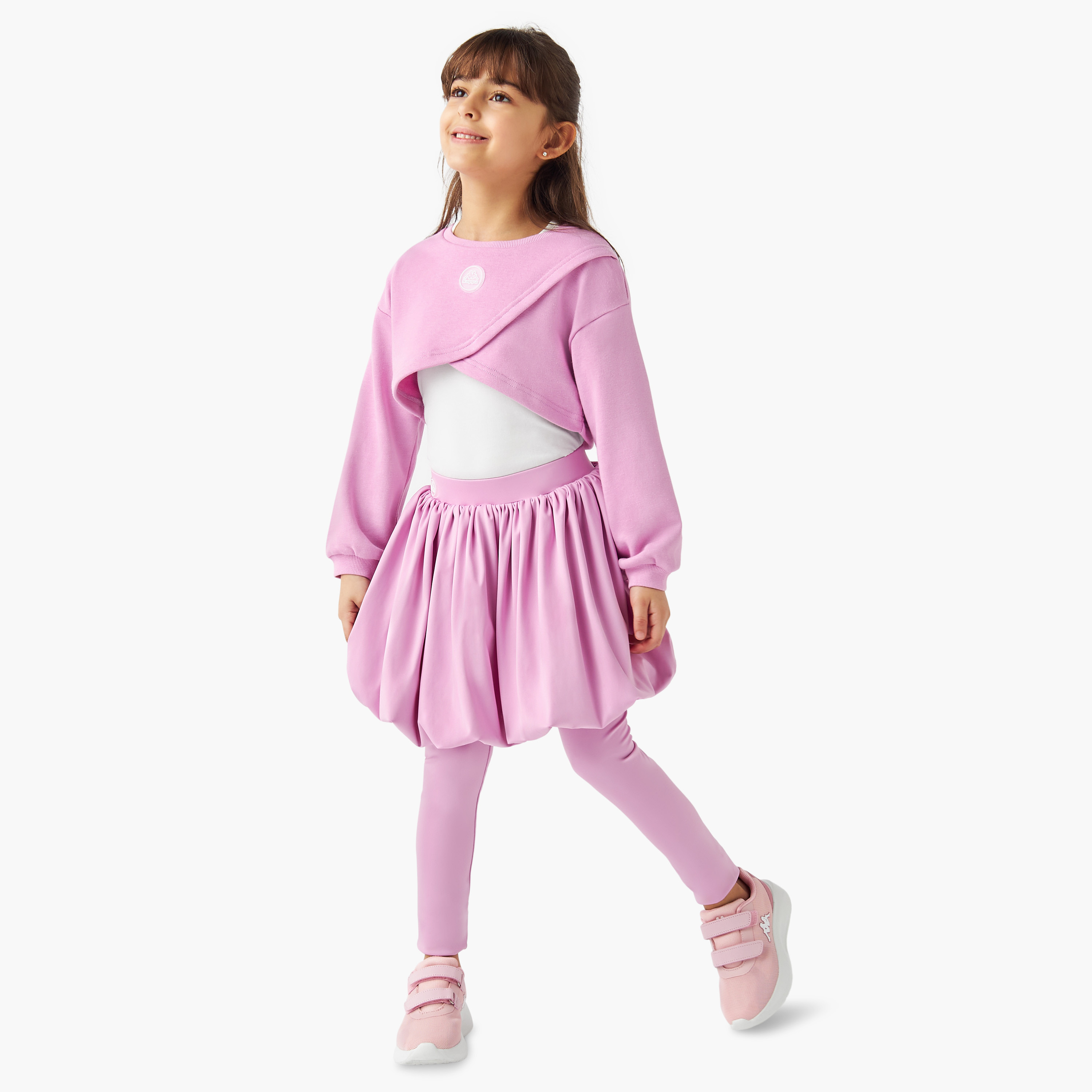 Kappa Solid Cropped Sweatshirt with Tank Top-sports-girls-clothing-tops-image-2