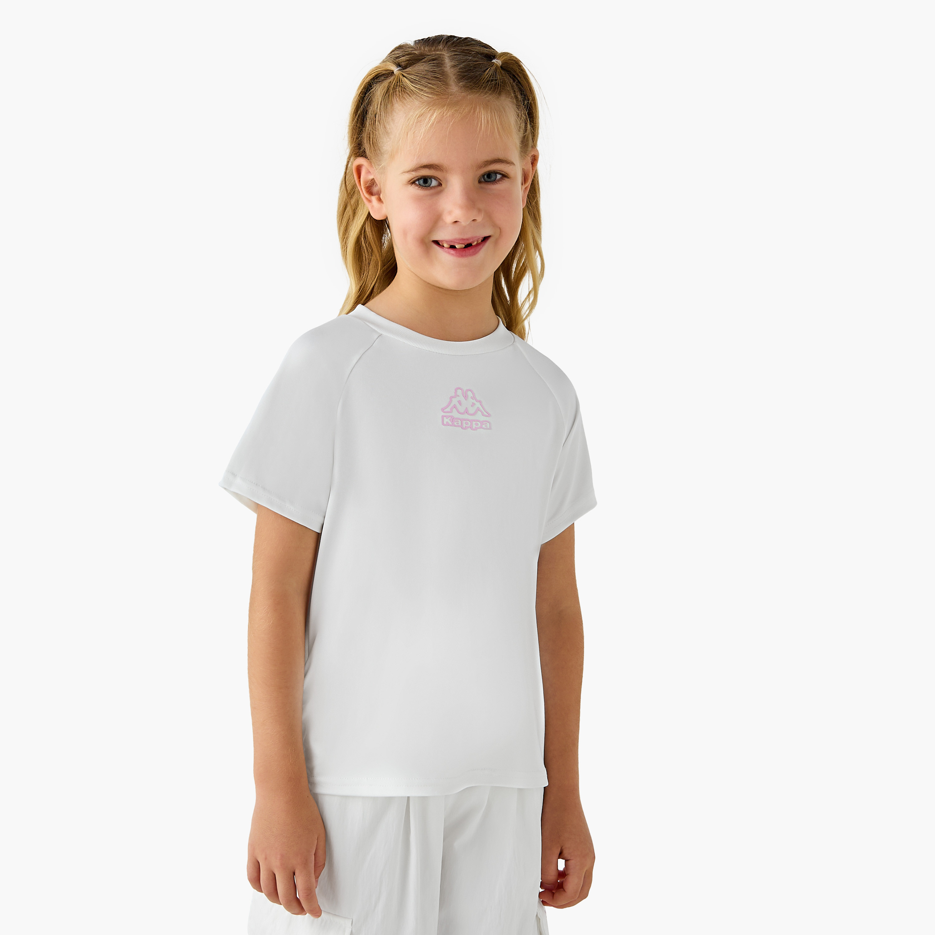 Kappa Logo Print T-shirt with Raglan Sleeves-sports-girls-clothing-tops-image-1