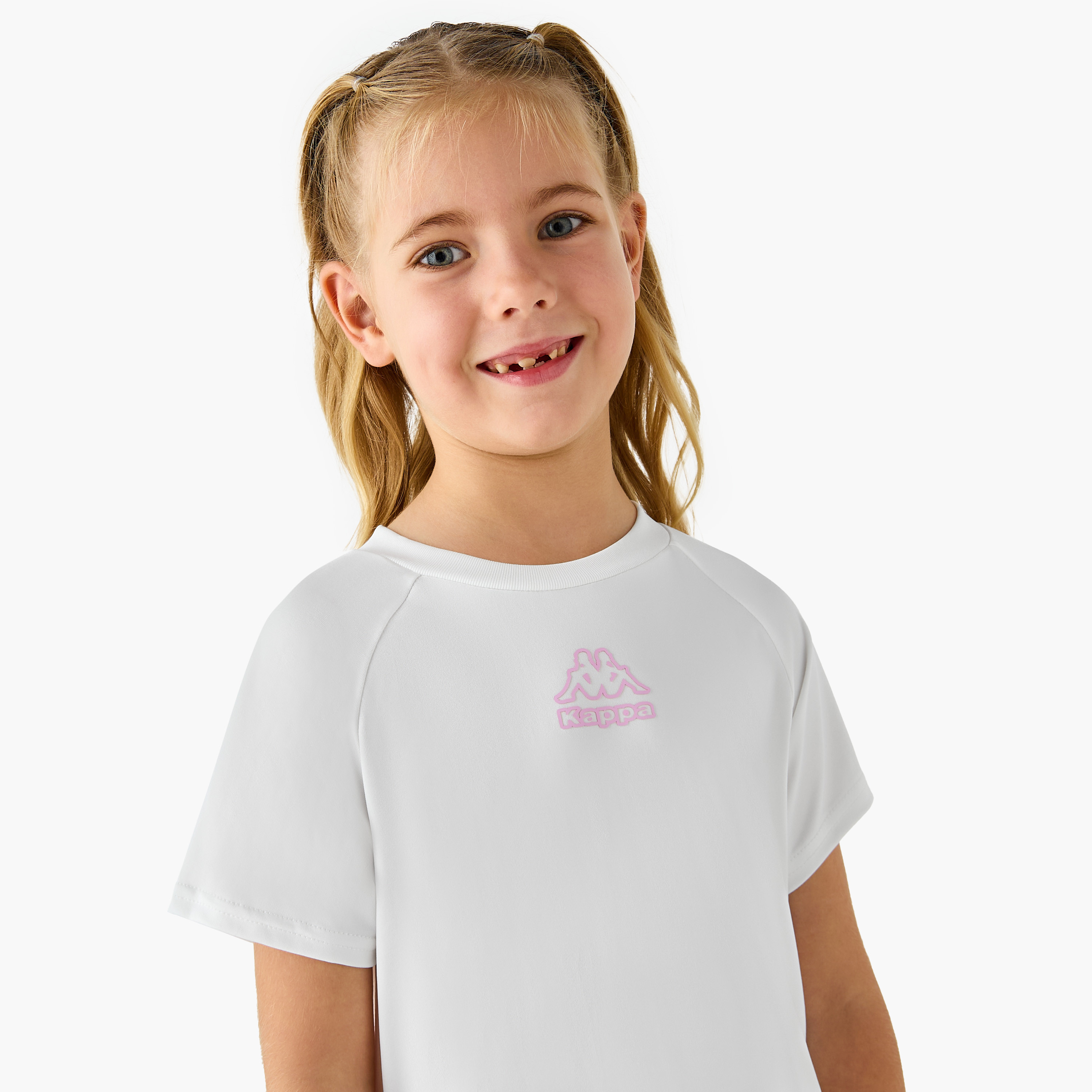 Kappa Logo Print T-shirt with Raglan Sleeves-sports-girls-clothing-tops-image-4